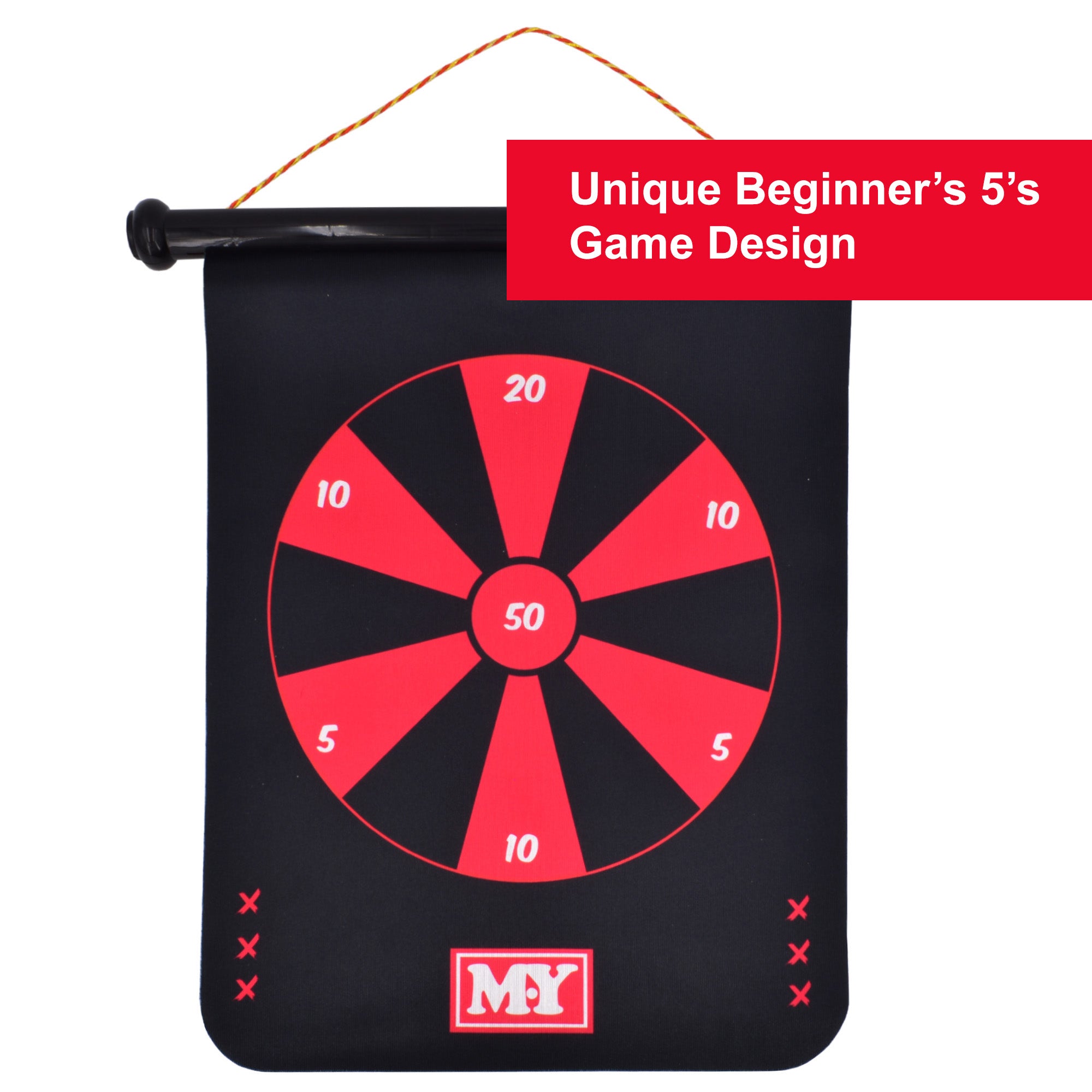 M.Y 15" Magnetic Dart Board with Unique Double Sided Games | Waterproof | Darts Games