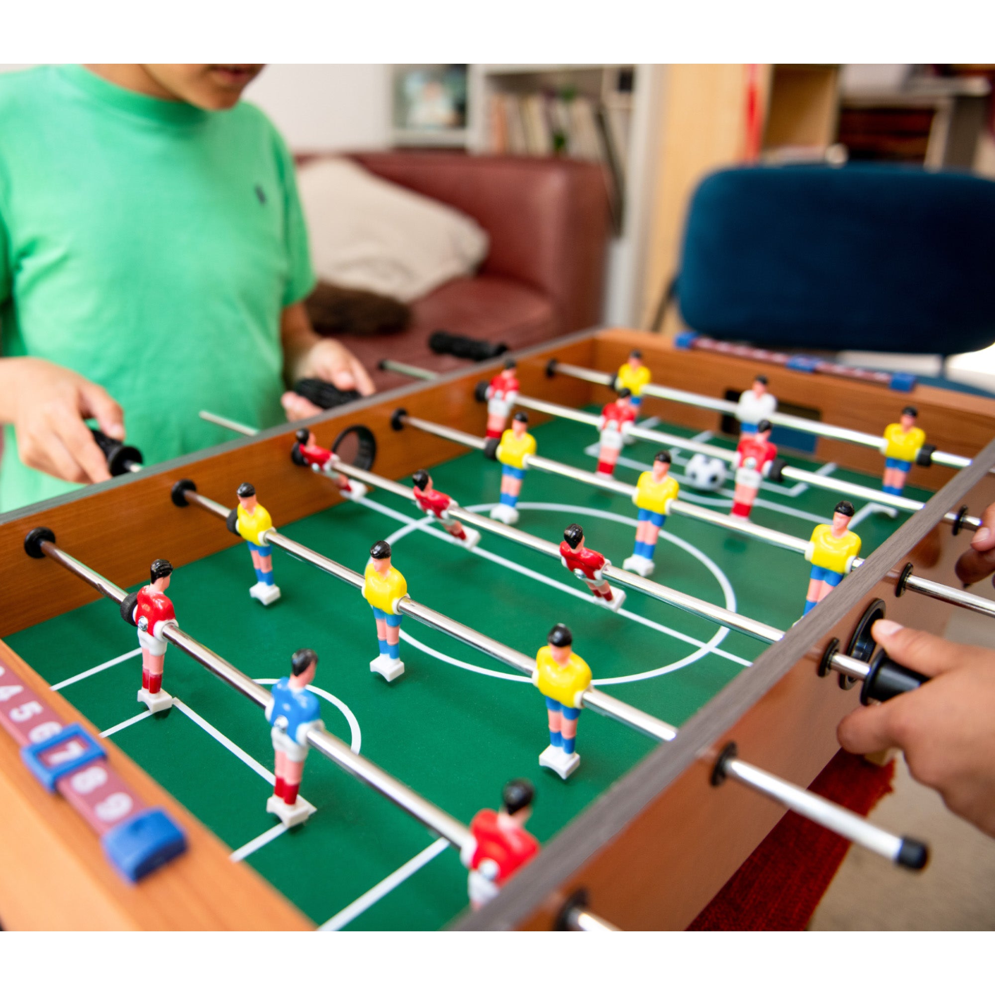 M.Y 27" Deluxe Table Top Football Game | 69cm x 37cm | Nine-A-Side Foosball Table Game For Kids and Adults | Football Gift