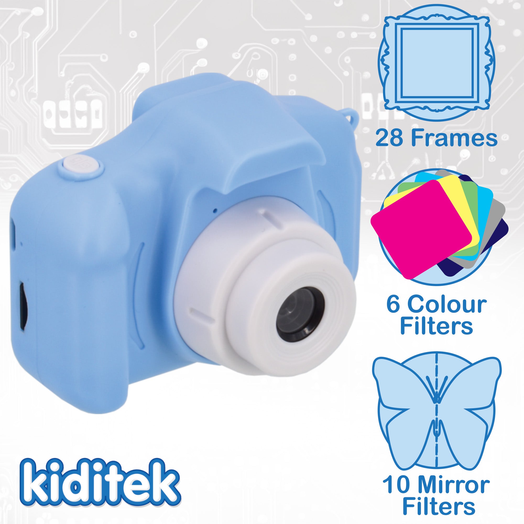 Kiditek by KandyToys Kids Digital Camera Full HD Colour Display 20MP Camera 2" Screen | Selfies, Video, Games, Photo Editing | 32GB SD Card |