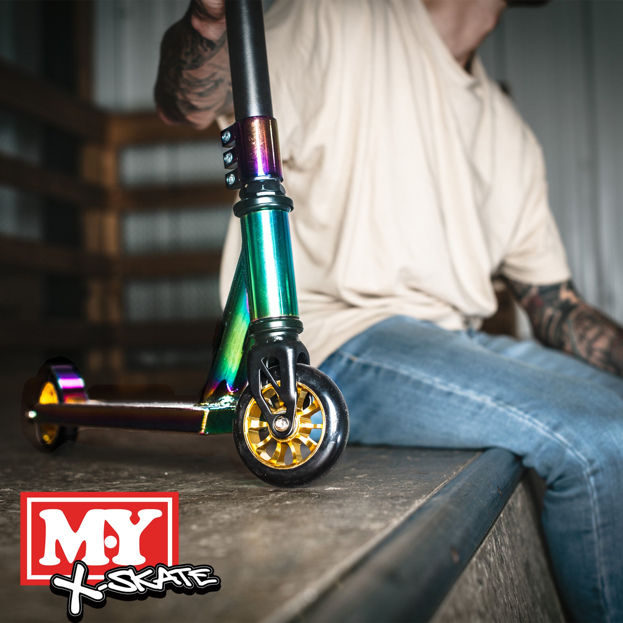 M.Y X-Skate XSN-009 Stunt Scooter - Trick Kick Scooter With ABEC 9 Chrome Bearings & 100mm Aluminium