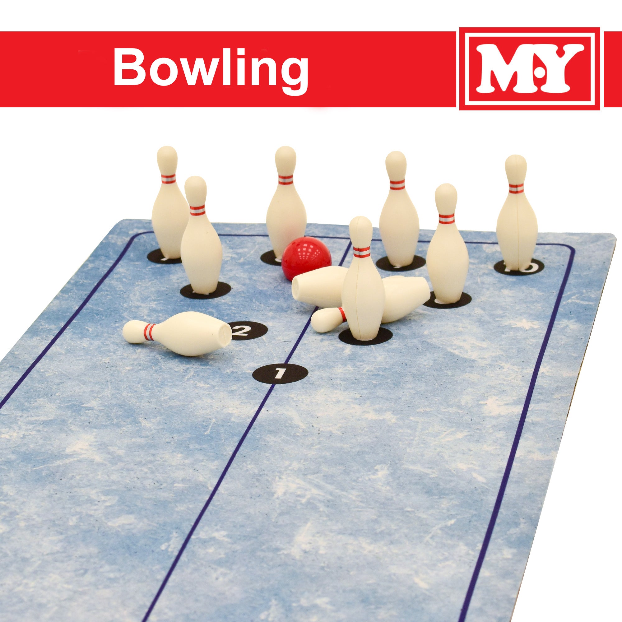 M.Y Table Top Shuffleboard, Bowling, Curling, 3-in-1 Family Table Top Games with Curling Balls, Pucks, Bowling Ball and Pins for Adults, Kids Games Nights