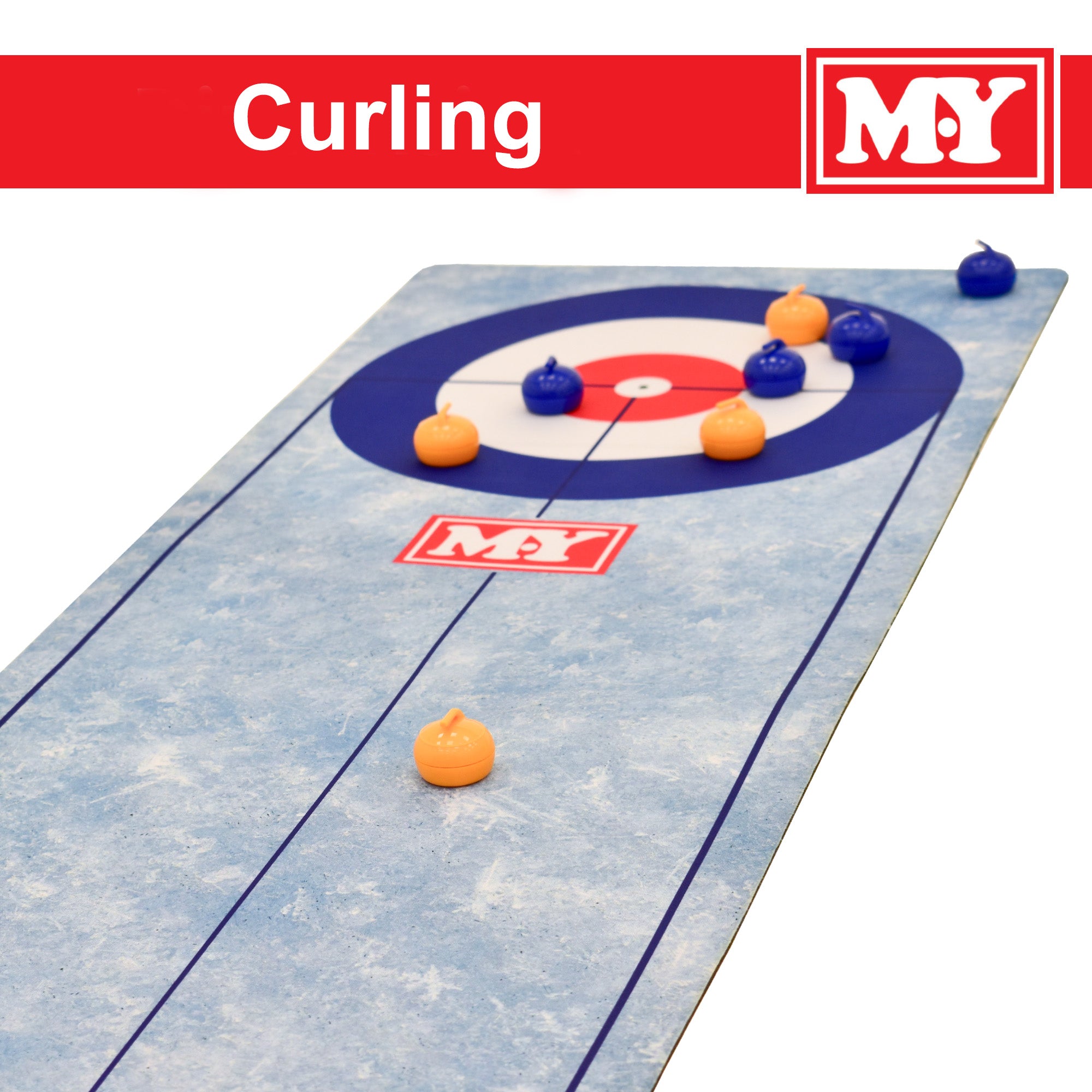 M.Y Table Top Shuffleboard, Bowling, Curling, 3-in-1 Family Table Top Games with Curling Balls, Pucks, Bowling Ball and Pins for Adults, Kids Games Nights