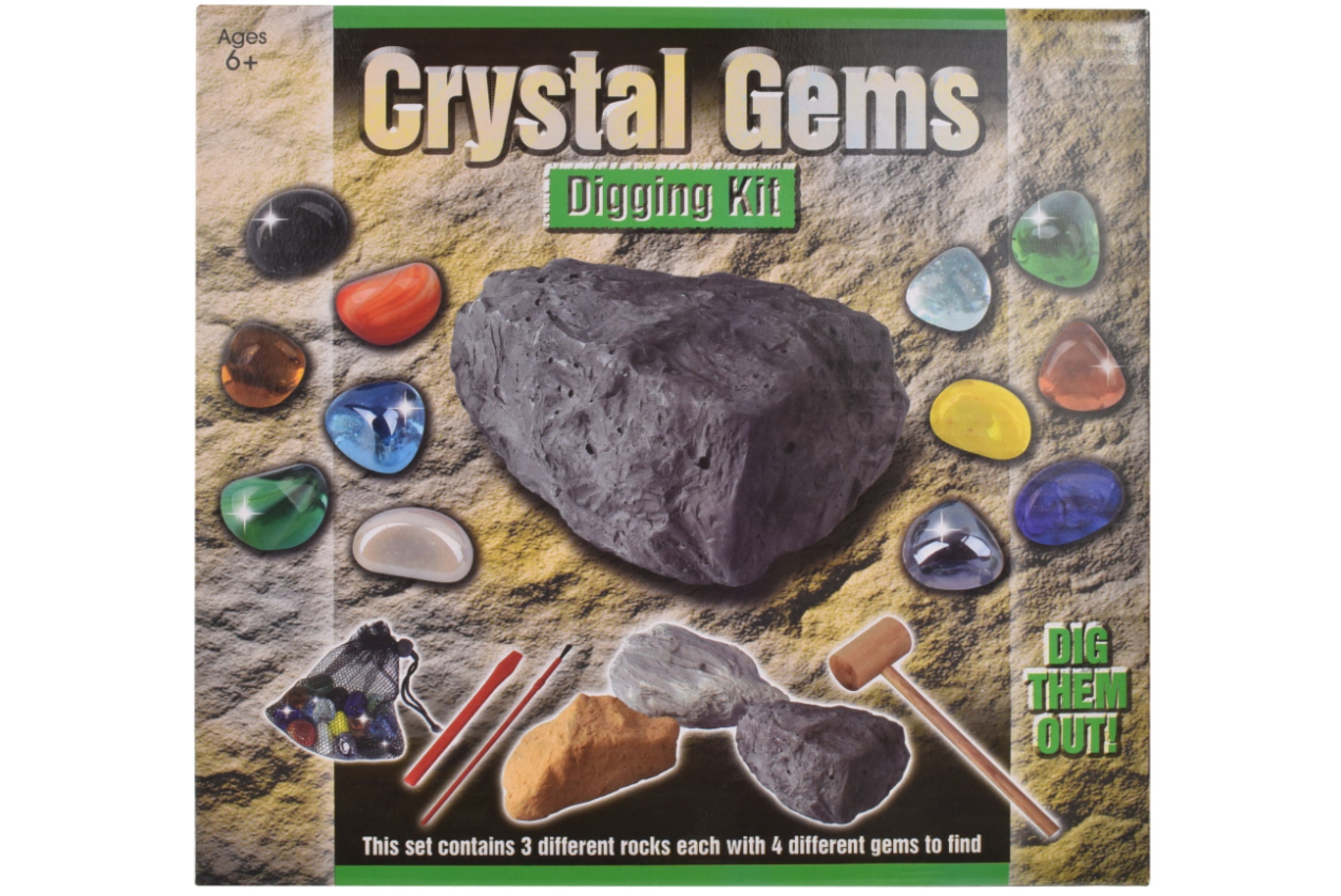 World of Science Crystal Gems Digging Kit | Science Kit | Excavation Kits For Kids