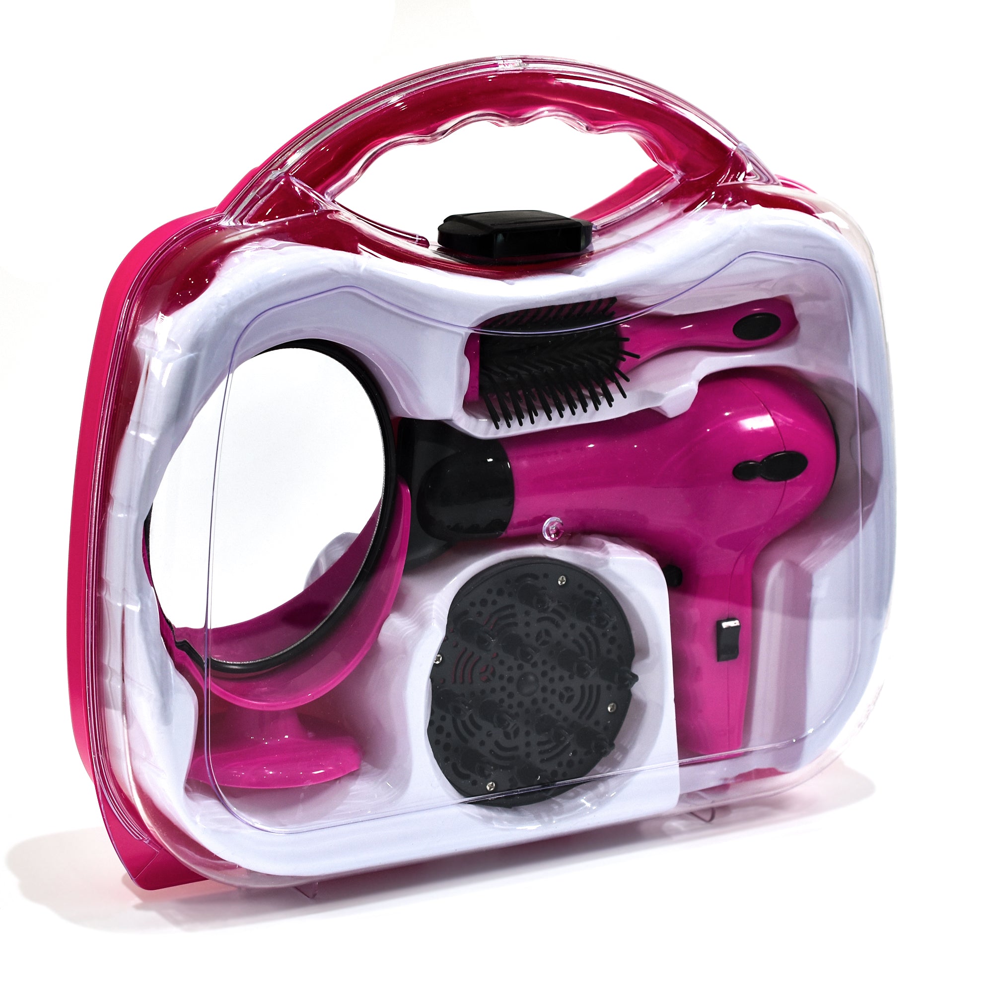 Girls Hairstyler Play Set in Carry Case | Battery Operated Hair Dryer Make Believe Play Set