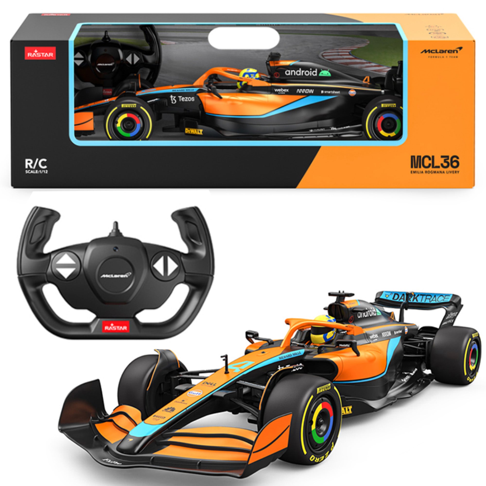 KandyToys Officially Licensed McLaren MCL36 F1 Remote Control Car 1:12 Scale Model | 47cm x 17cm | 2.4GHz | R/C Car