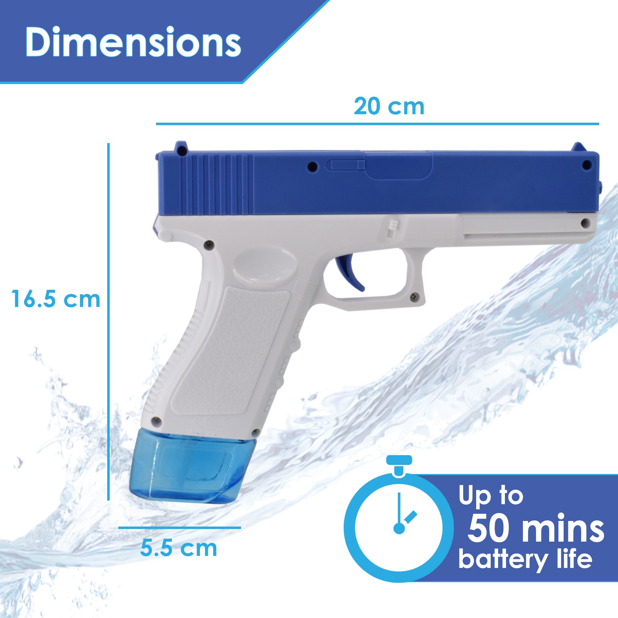 KandyToys Electric Water Gun Rechargeable High Capacity & Long Range Water Pistol
