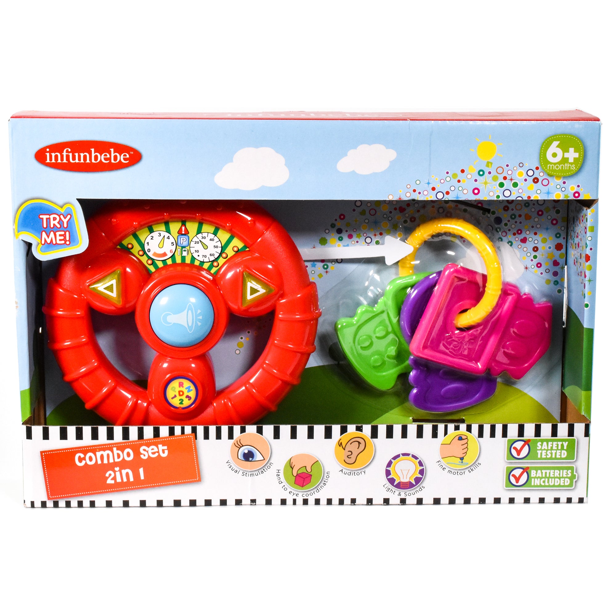 KandyToys Baby Steering Wheel and Keys Battery Operated Play Set | Baby Toys | 6 Months+