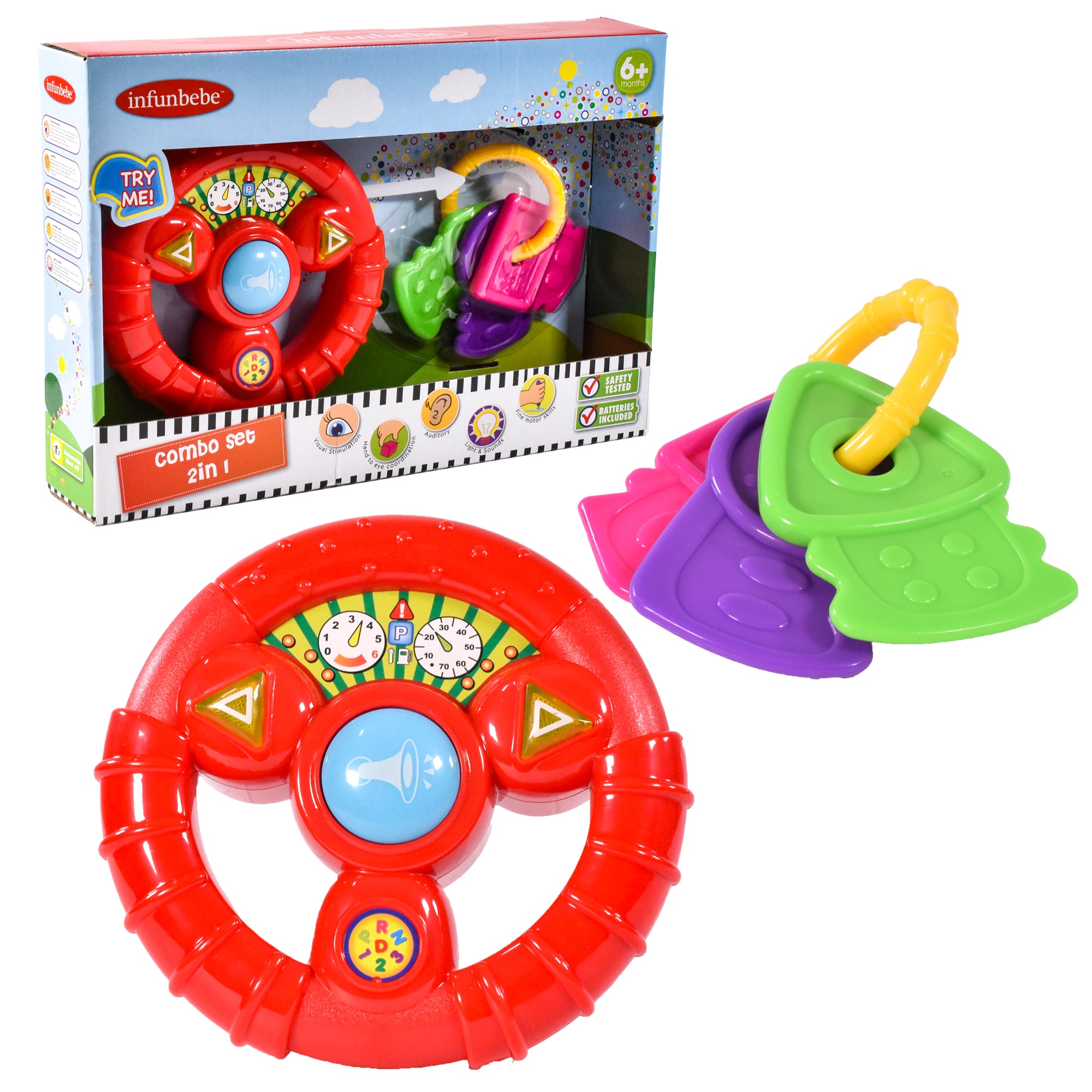 KandyToys Baby Steering Wheel and Keys Battery Operated Play Set | Baby Toys | 6 Months+