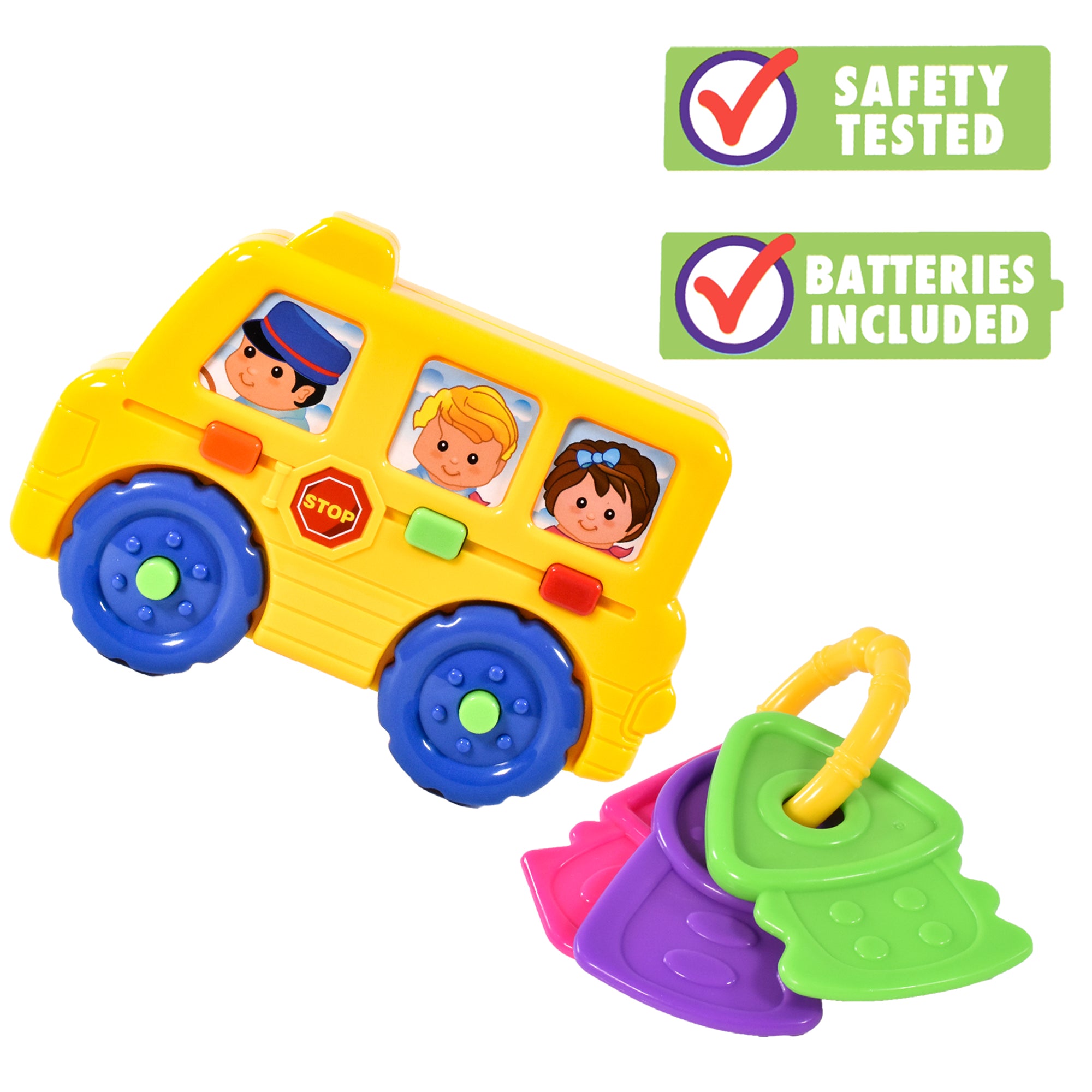 KandyToys Bus and Keys Battery Operated Play Set | Ages 6 Months +