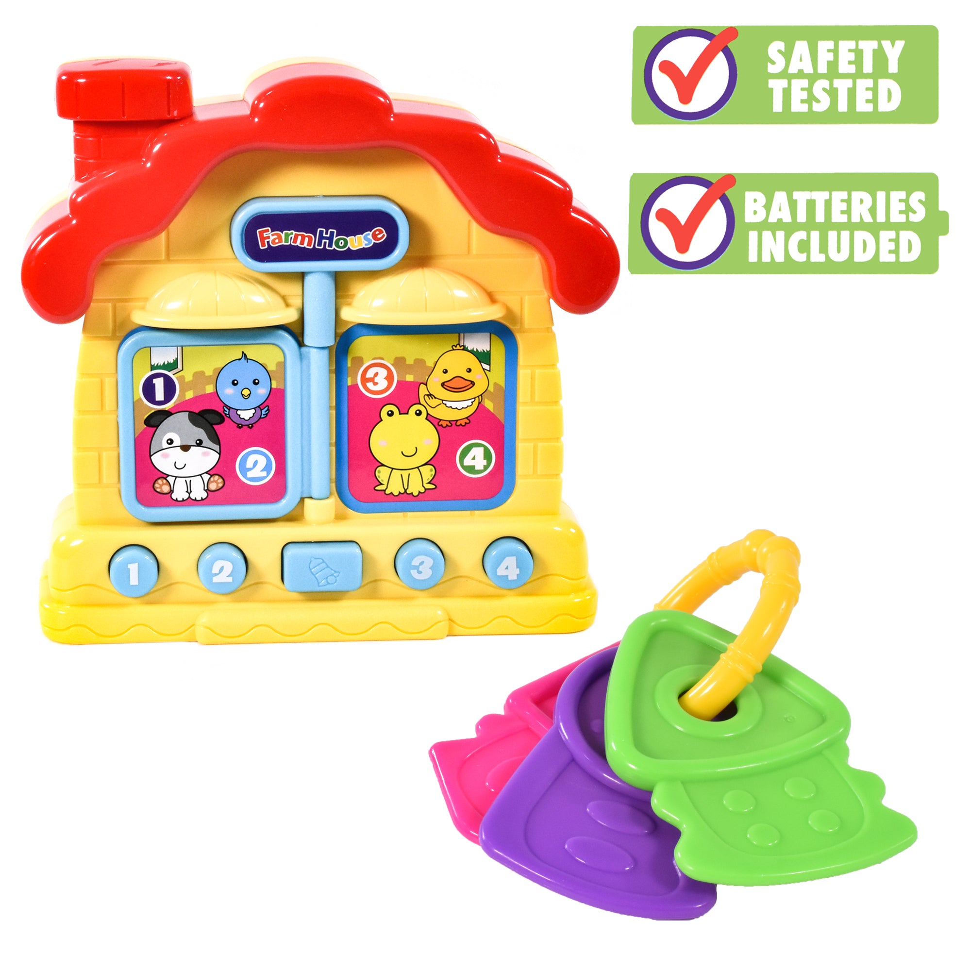 KandyToys Animal Farm House and Keys with Lights & Sound | Baby Toys | Ages 6 Months +