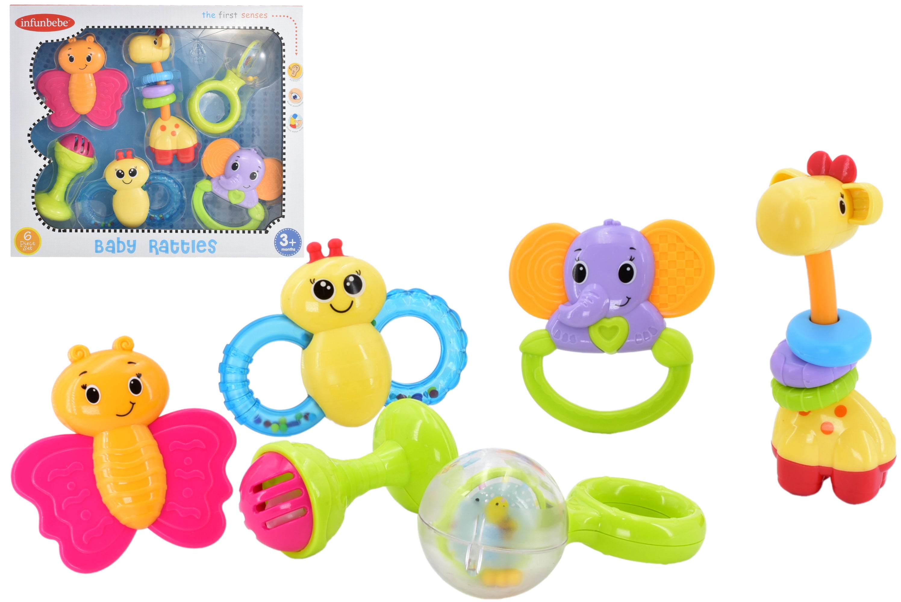 KandyToys 6 Pack Teething Toys and Rattles | Baby Toys | Suitable for Ages 3 Months +
