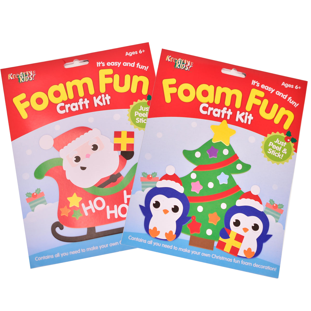 Kreative Kids Christmas Craft Kit - Create Your Own Foam Christmas Decorations - 2 Assorted Designs - Christmas Art & Crafts