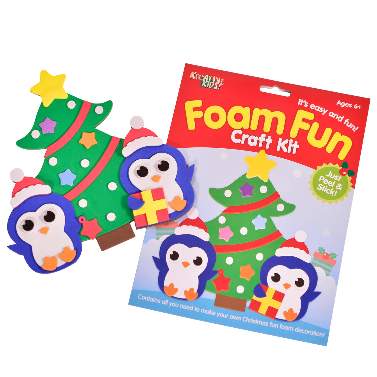 Kreative Kids Christmas Craft Kit - Create Your Own Foam Christmas Decorations - 2 Assorted Designs - Christmas Art & Crafts