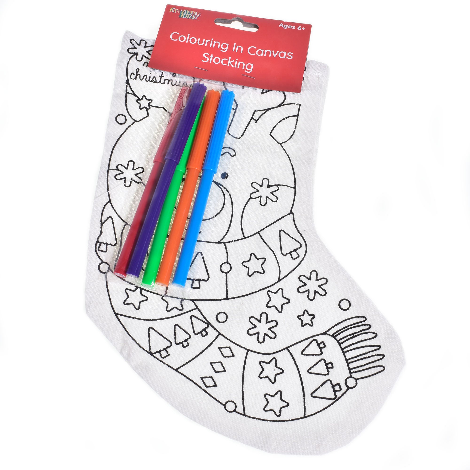 Kreative Kids Christmas Craft Kit | Create Your Own Colour In Christmas Stockings | 2 Assorted Designs | Christmas Gift | Christmas Stocking Filler