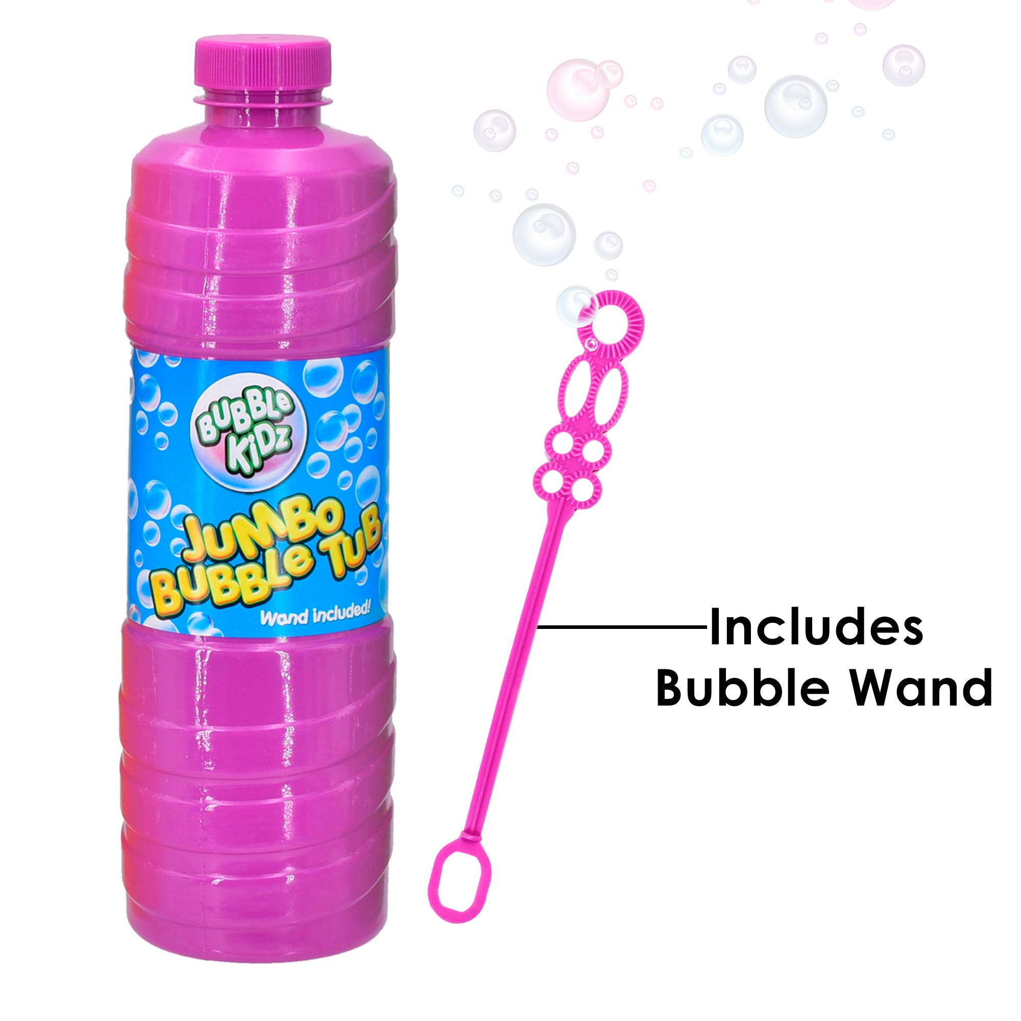 Bubble Kidz 1 Litre Bubble Mixture Liquid Solution Refill Bottle with Bubble Wand included