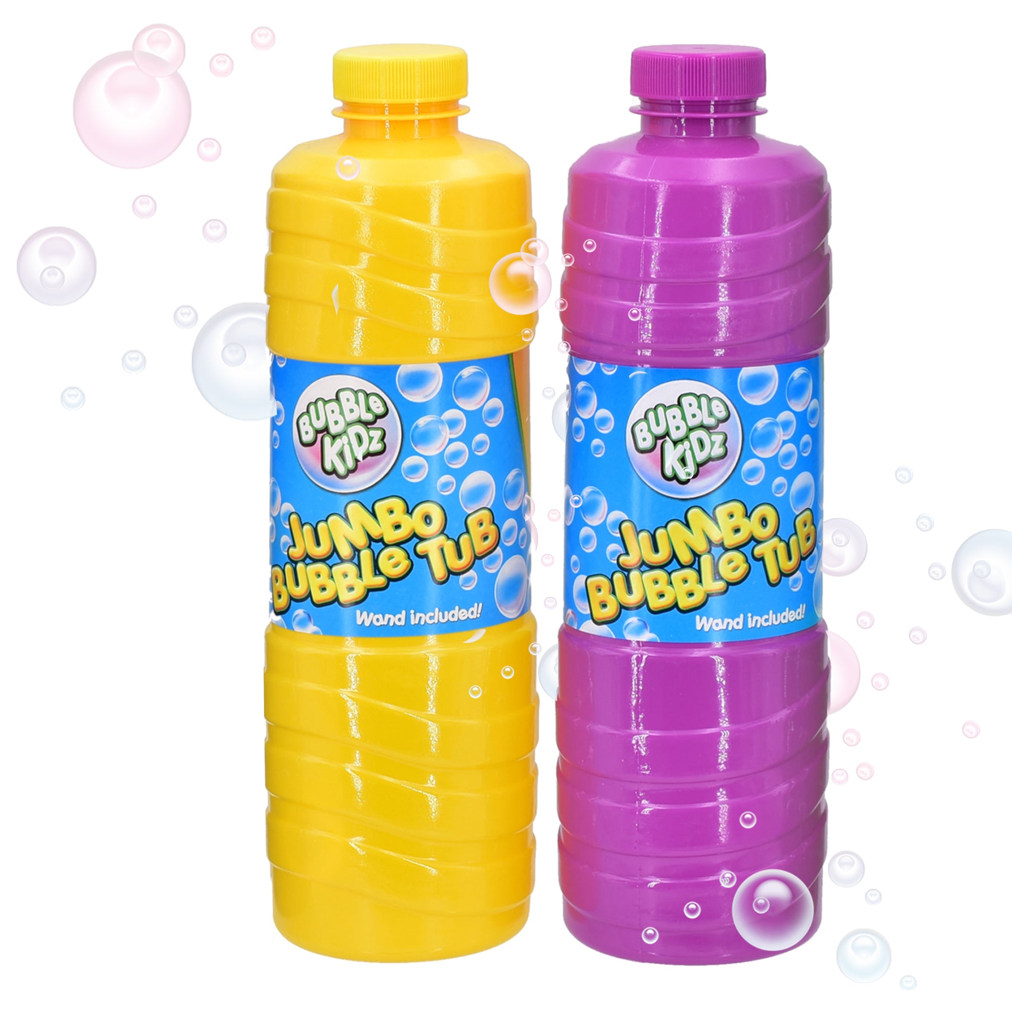 Bubble Kidz 1 Litre Bubble Mixture Liquid Solution Refill Bottle with Bubble Wand included