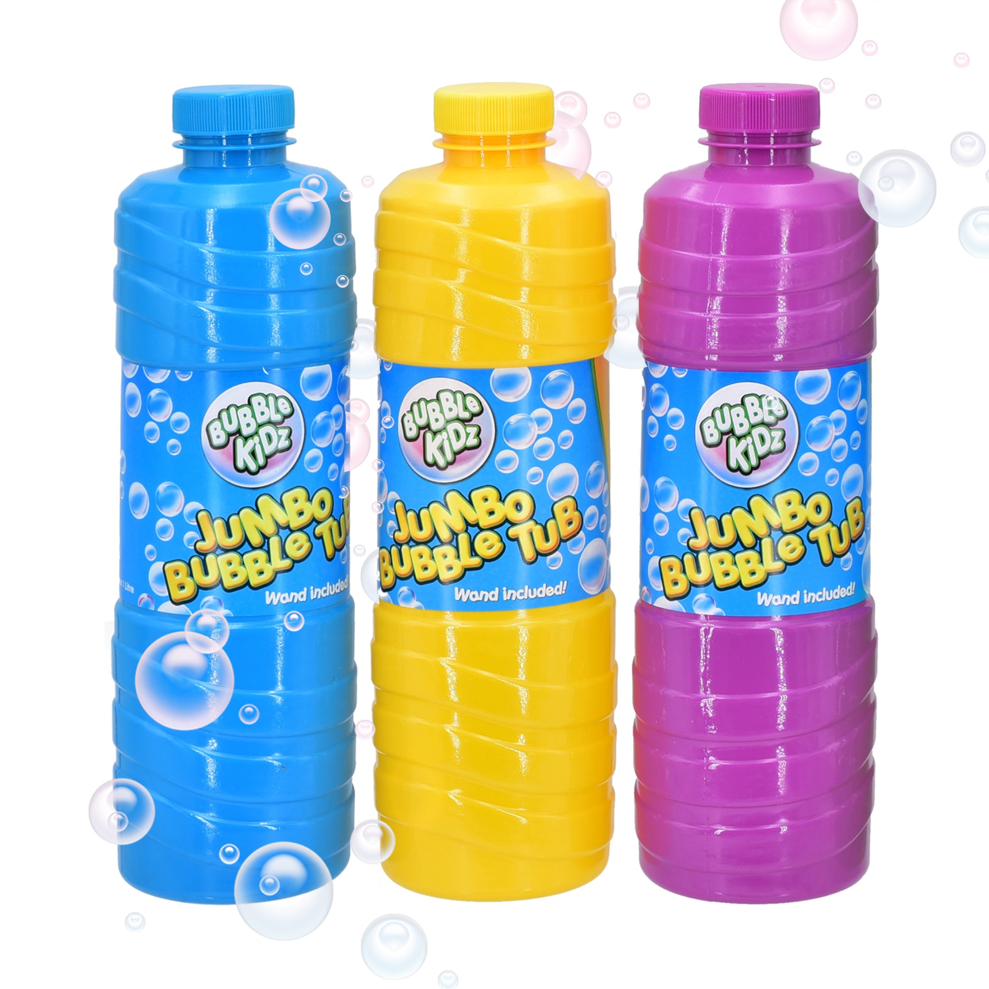 Bubble Kidz 1 Litre Bubble Mixture Liquid Solution Refill Bottle with Bubble Wand included