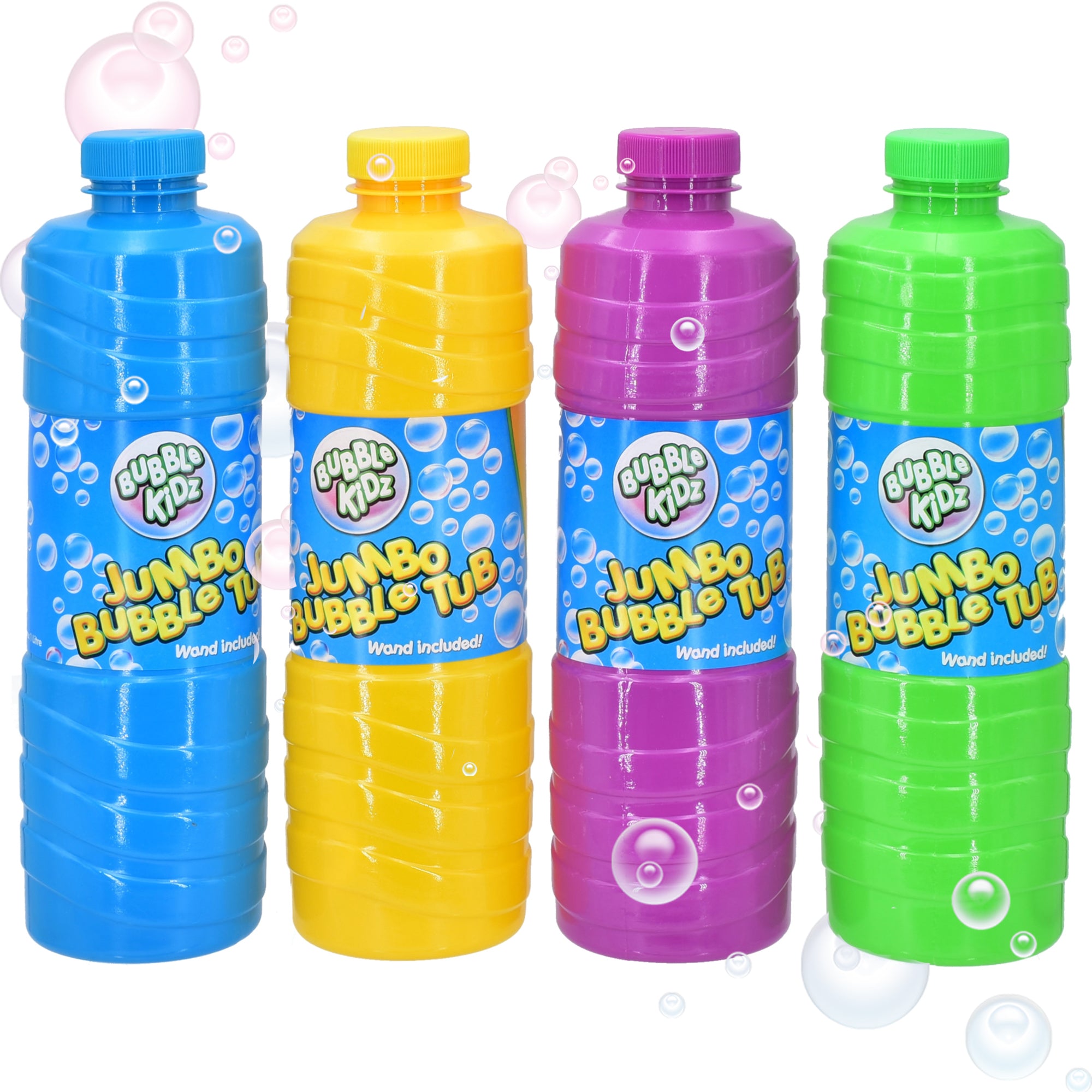Bubble Kidz 1 Litre Bubble Mixture Liquid Solution Refill Bottle with Bubble Wand included