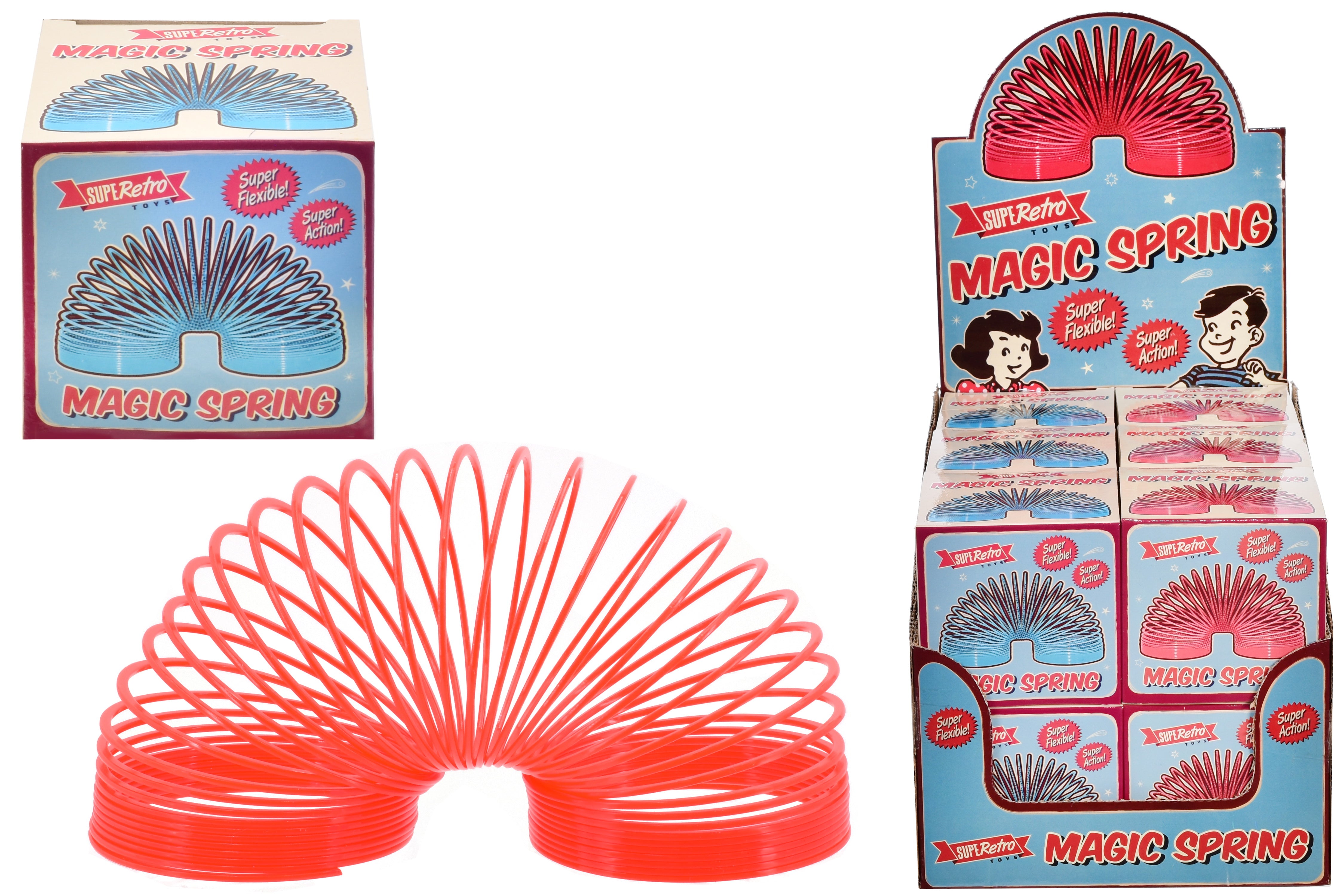 KandyToys SupeRetro Metal/Plastic Magic Spring | Kids Slinky Toy | Metal Slinky | Retro Toys