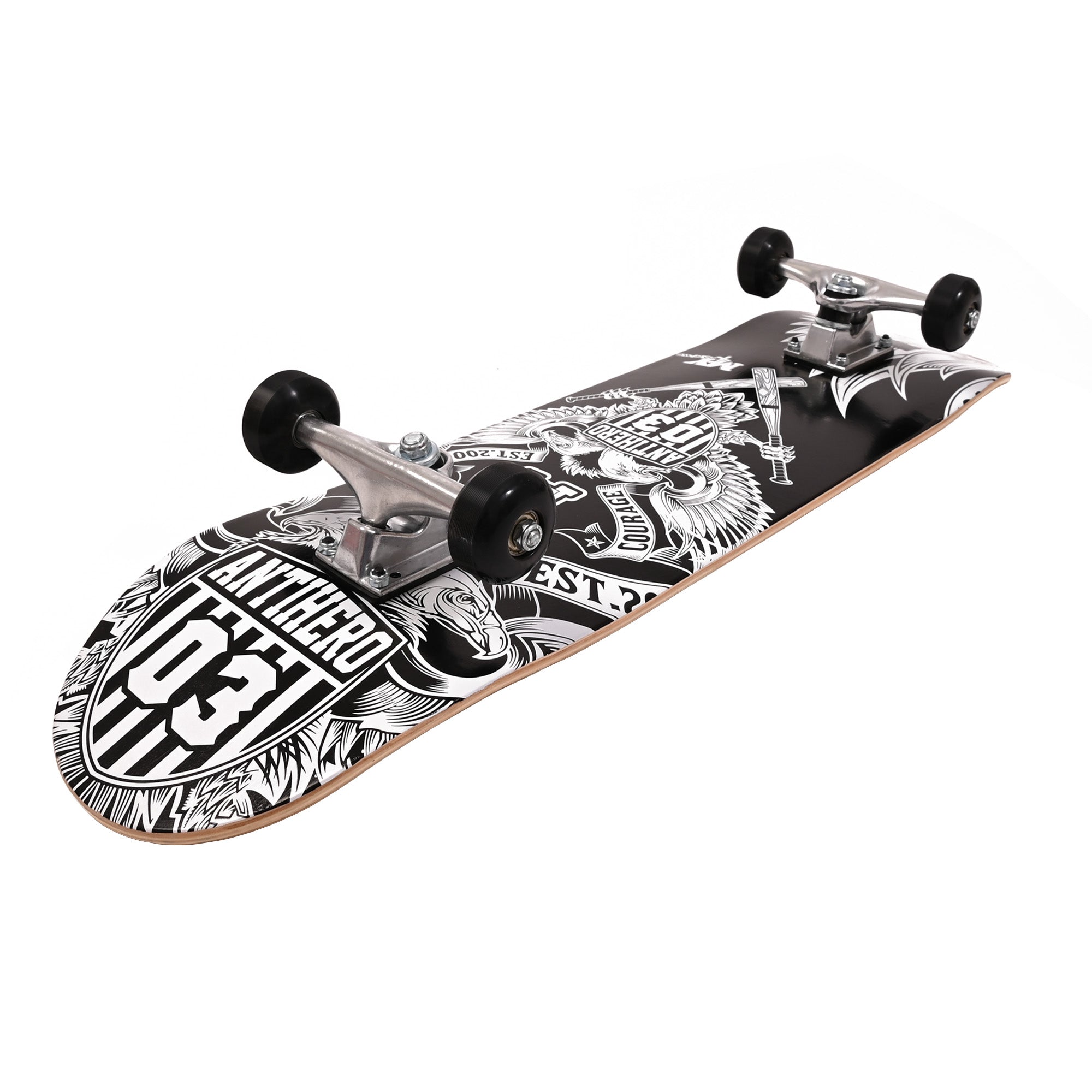M.Y X-Skate Complete Skateboard 31" Double Kick Beginner Skateboard for Kids Teenagers & Adults 7 Ply Maple Deck ABEC 7 Bearings for tricks and skateparks