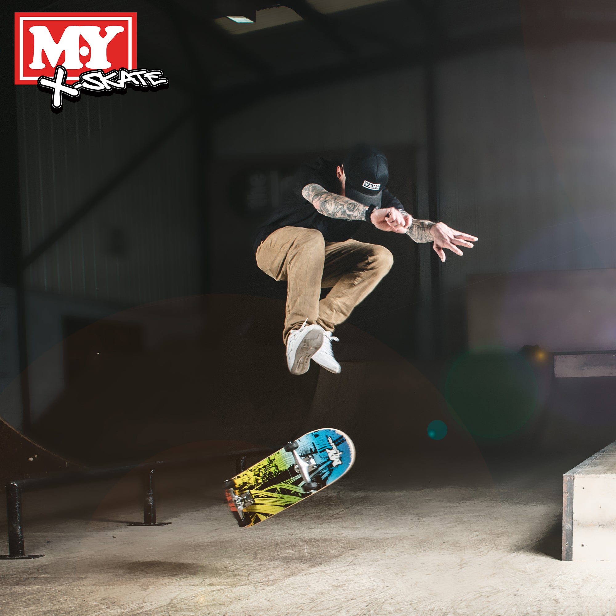 M.Y X-Skate Complete Skateboard 31" Double Kick Beginner Skateboard for Kids Teenagers & Adults 7 Ply Maple Deck ABEC 7 Bearings for tricks and skateparks