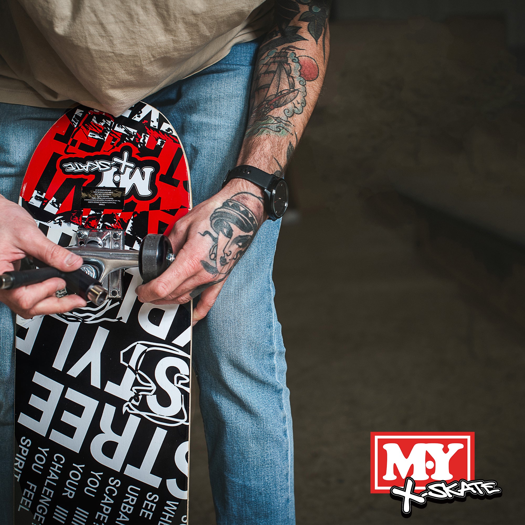 M.Y X-Skate Complete Skateboard 31" Double Kick Beginner Skateboard for Kids Teenagers & Adults 7 Ply Maple Deck ABEC 7 Bearings for tricks and skateparks