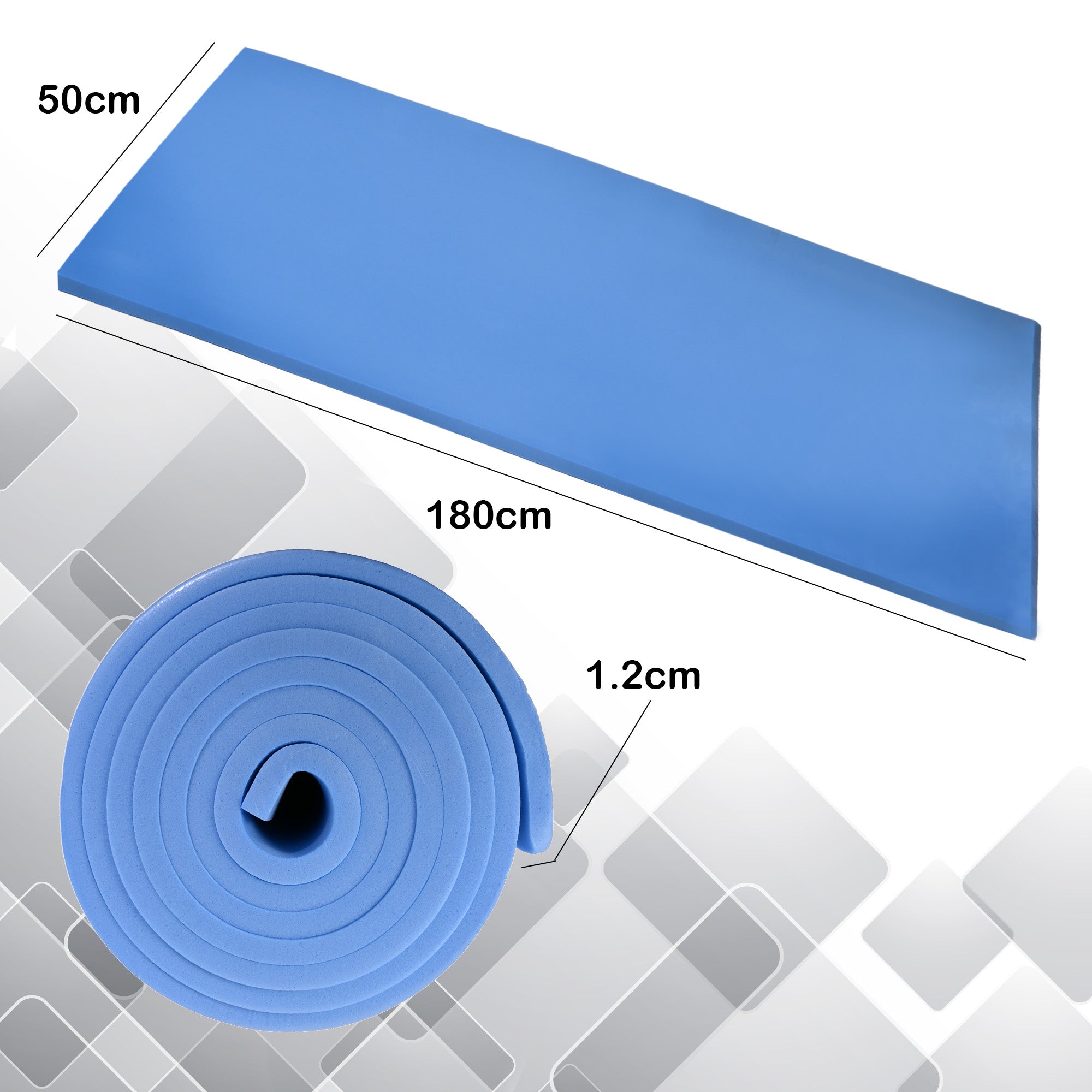 Out There! 180cm Multi Purpose Roll Mat Non Slip Exercise Mat with Carry Straps suitable as Camping Mat Exercise Mat
