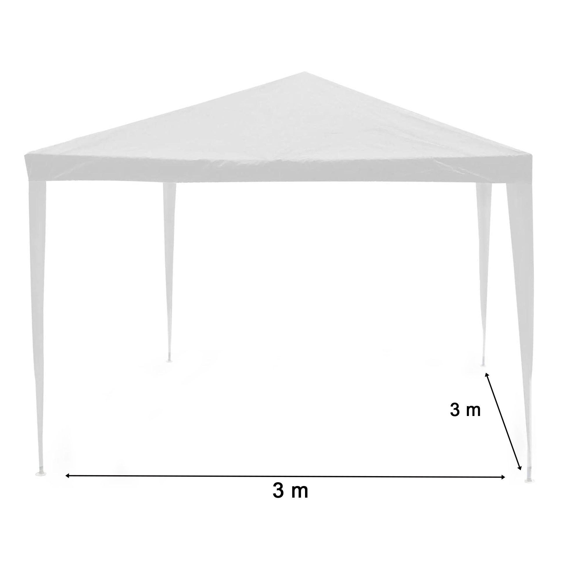 Out There! White Gazebo 3m x 3m Outdoor Marquee Waterproof Garden Shelter Party Tent