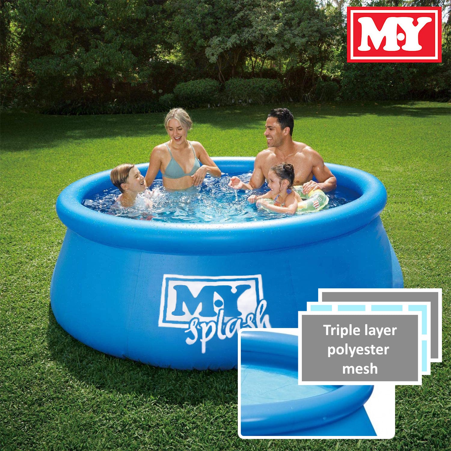 M.Y Splash 7ft x 26" Quick Set Swimming Pool 7ft Swimming Pool Paddling Pool