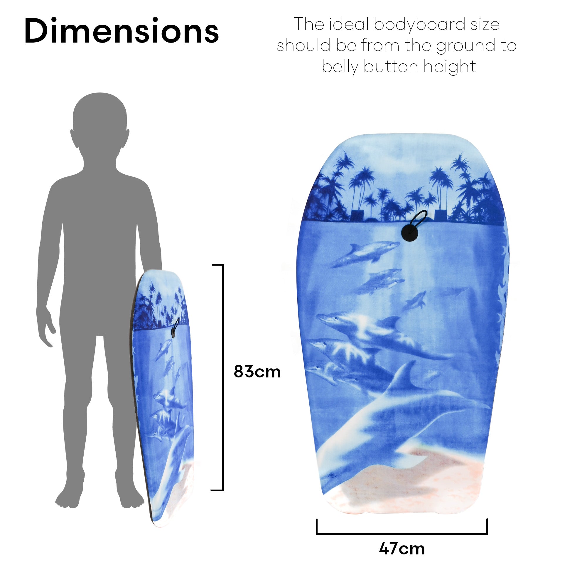 KandyToys 33" EPS Kids Bodyboard Complete with Safety Leash