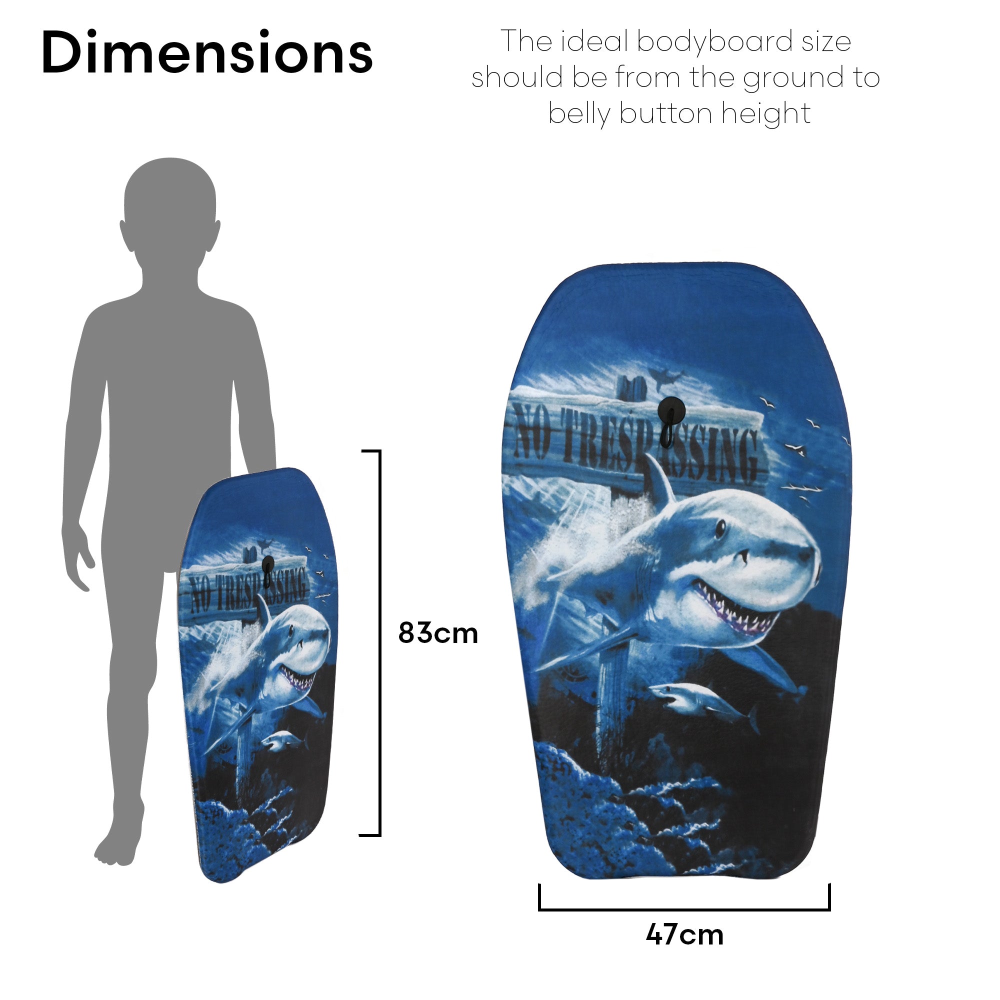 KandyToys 33" EPS Kids Bodyboard Complete with Safety Leash