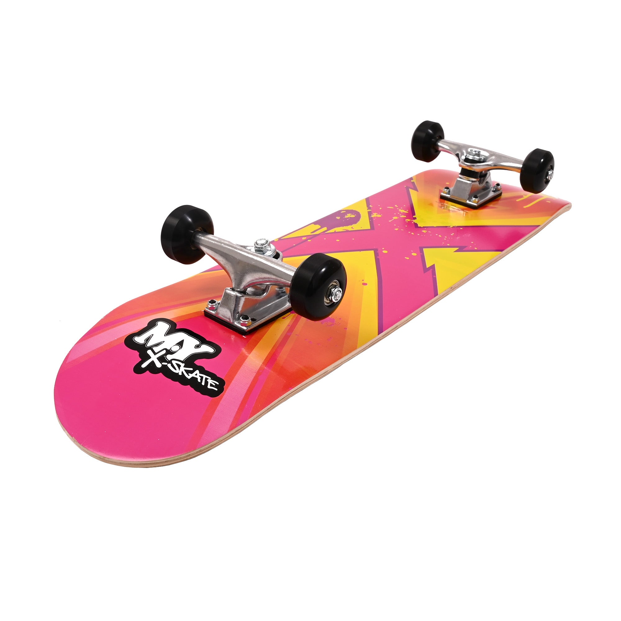 M.Y X-Skate Complete Skateboard 31" Double Kick Beginner Skateboard for Kids Teenagers & Adults 7 Ply Maple Deck ABEC 7 Bearings for tricks and skateparks