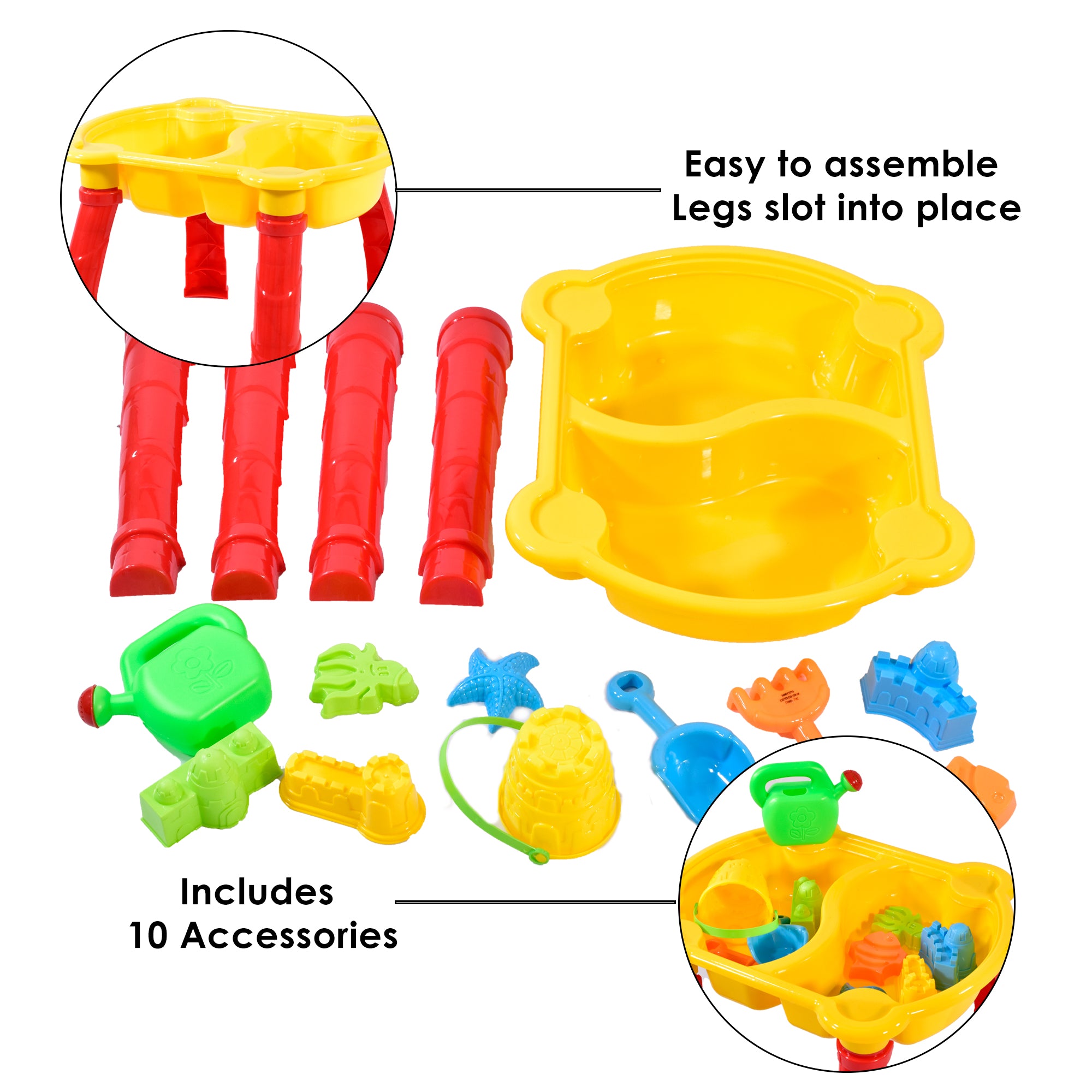 KandyToys Sand and Water Table with Accessories - Kids Outdoor Play Garden Sandpit