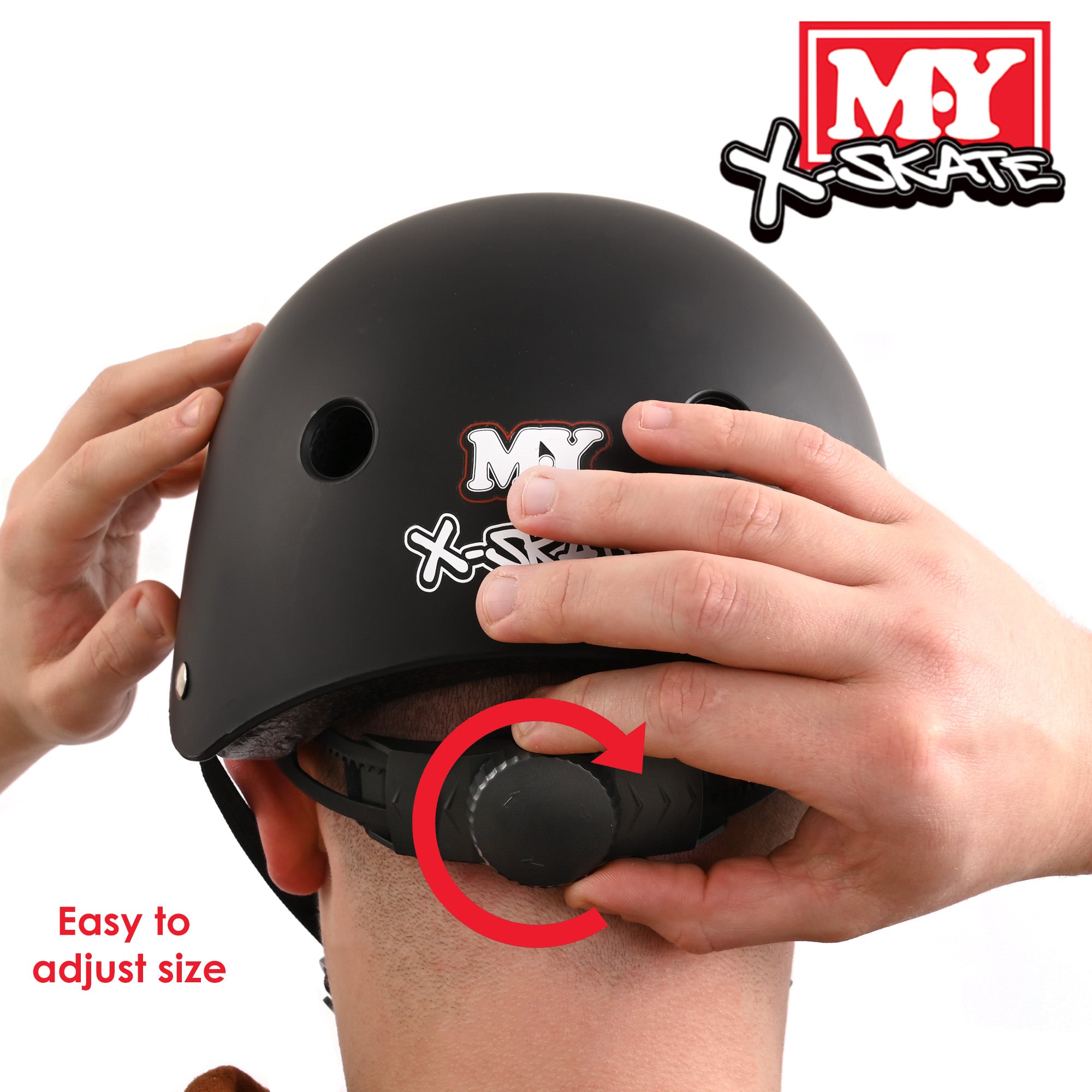 M.Y X-Skate Black Adjustable Junior Skate Helmet For BMX Cycling Scooter Skateboarding
