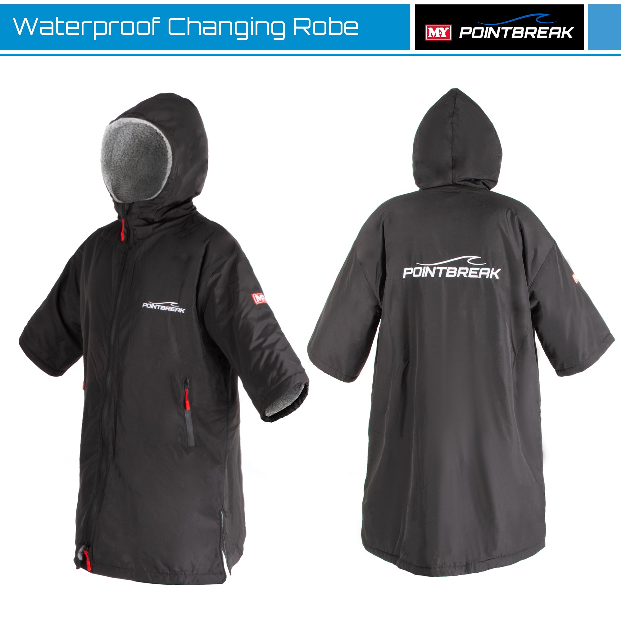 M.Y Point Break Waterproof Changing Robe Unisex Oversized Changing Jacket for Surfing Paddleboarding Swimming Outdoor Events