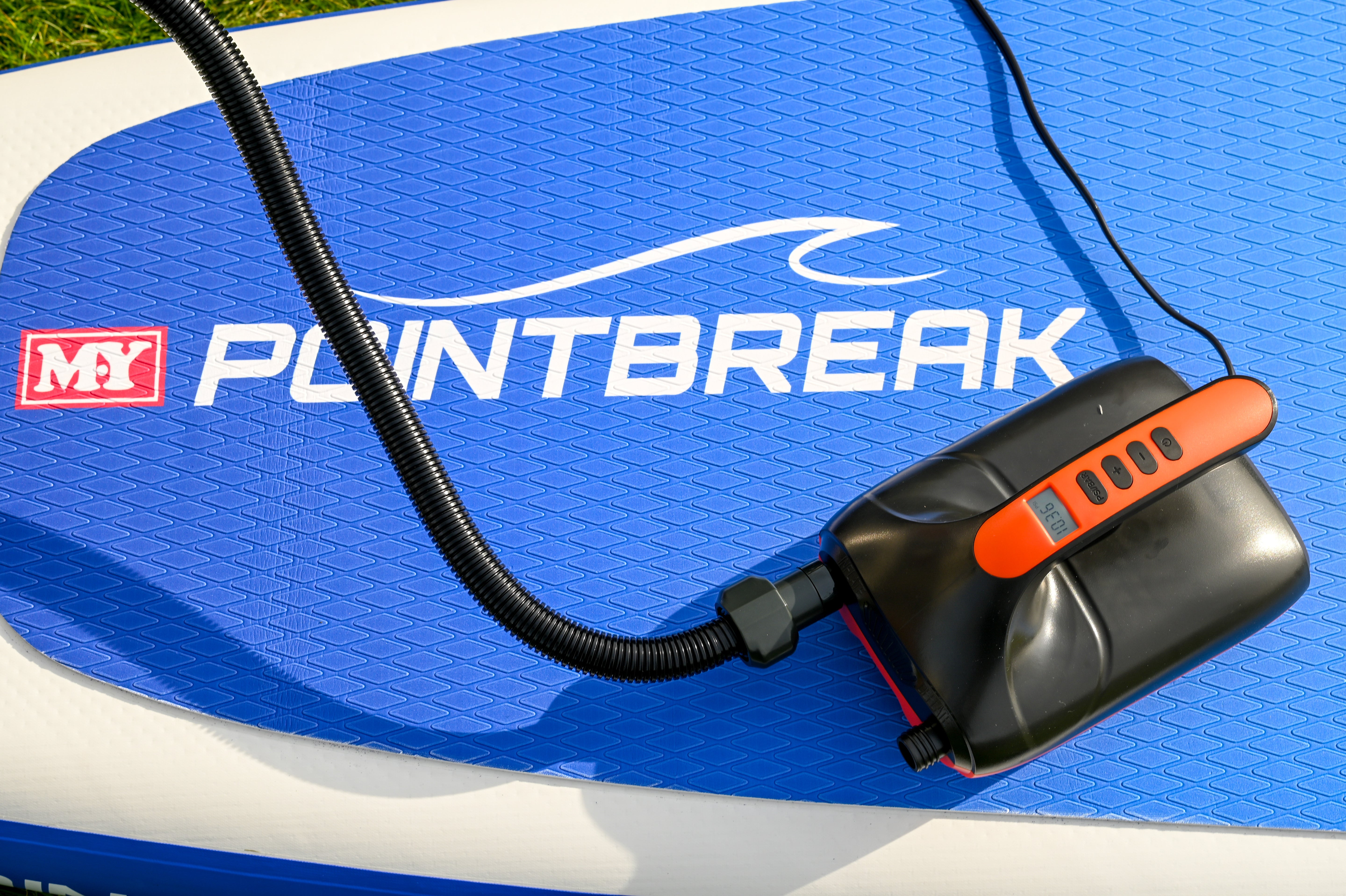 M.Y Point Break Electric SUP Pump 20PSI 12V Electric Air Pump with 6 Nozzles | Suitable for Inflation & Deflation of Paddleboards & Kayaks