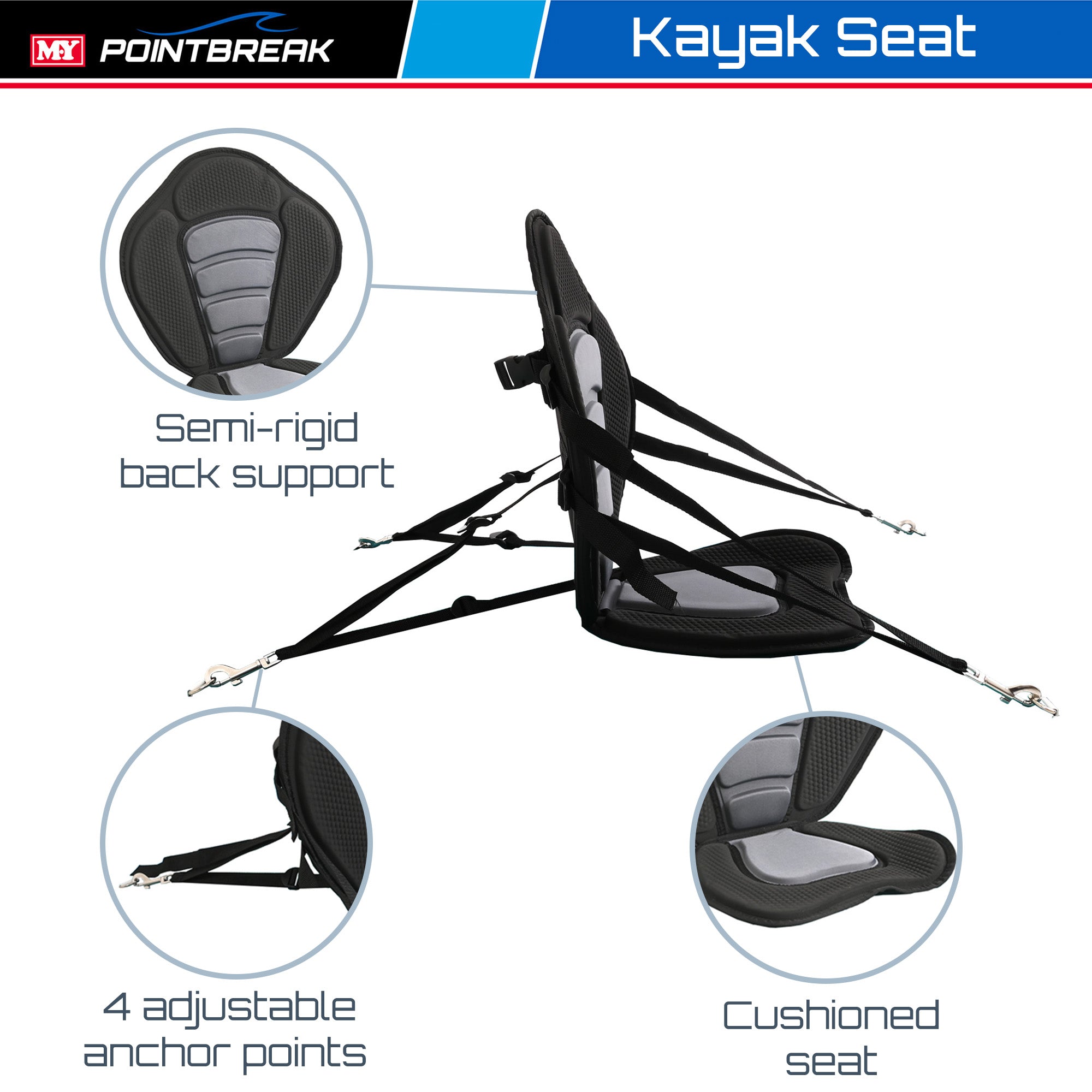 Point Break Adjustable Kayak Seat