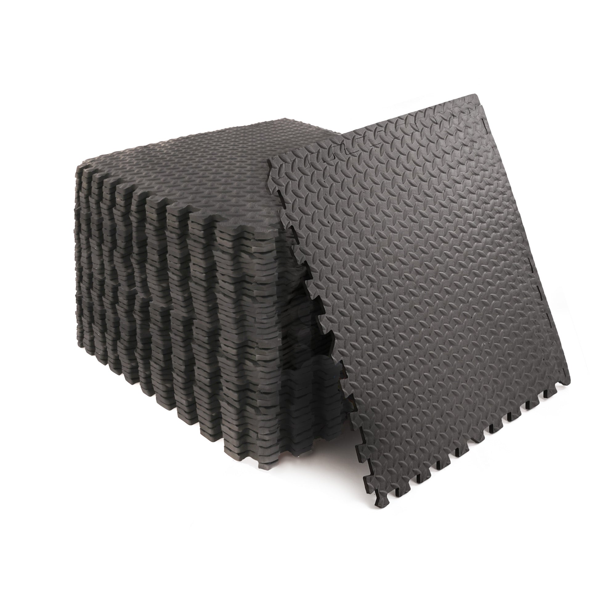 M.Y Extra Large Interlocking Foam Textured Mat - 60x60cm Dark Grey Soft EVA Floor Mats – Exercise Mats – Play Mats