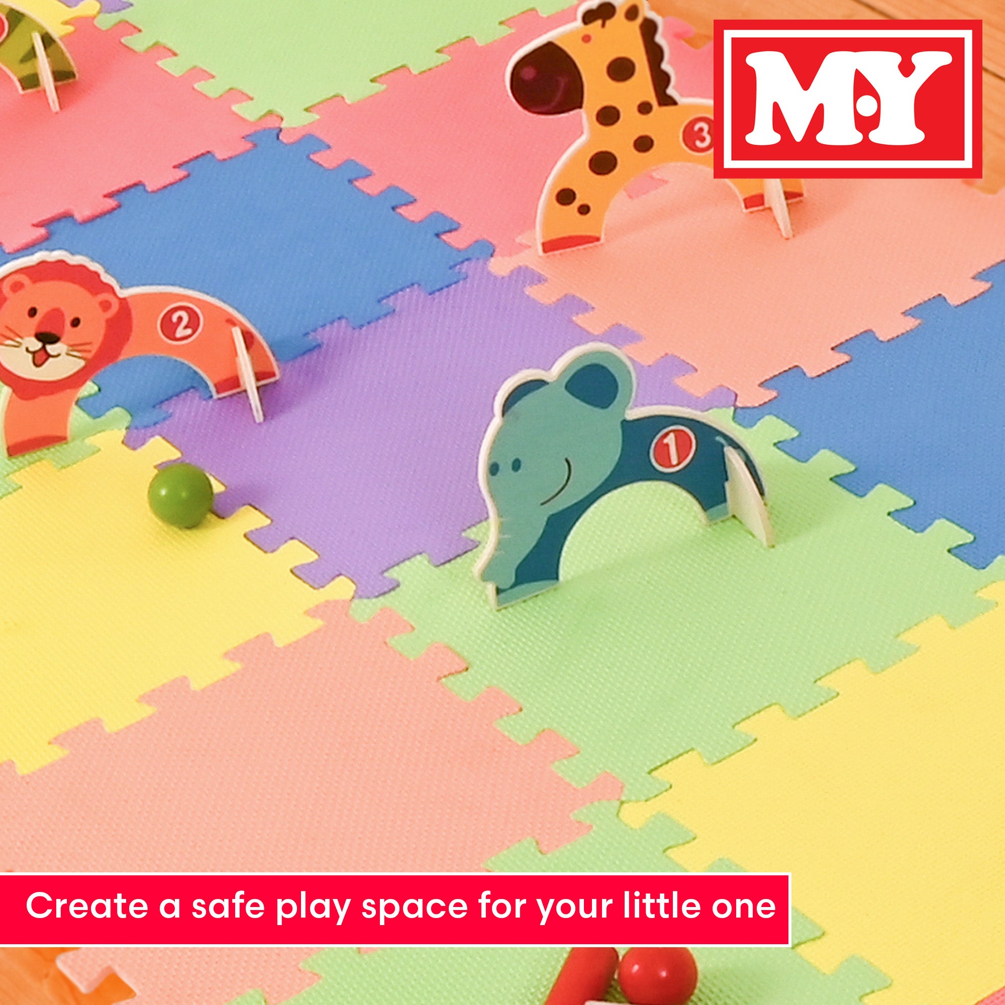 M.Y Interlocking Foam Play Mats - Thick Multi Colour Soft EVA Baby Floor Tile Puzzle Mat