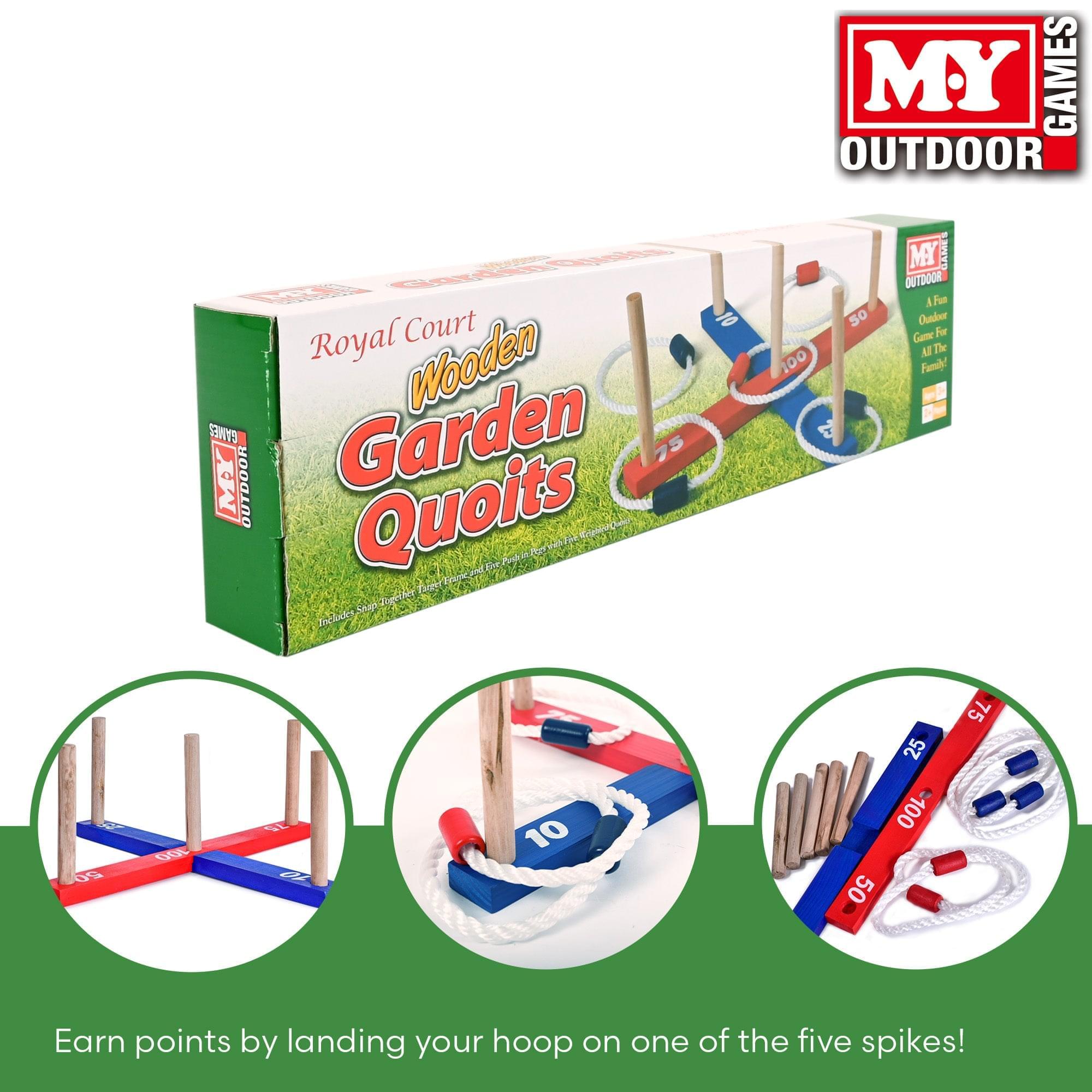 M.Y Wooden Garden Quoits | Traditional Outdoor Hoopla Game