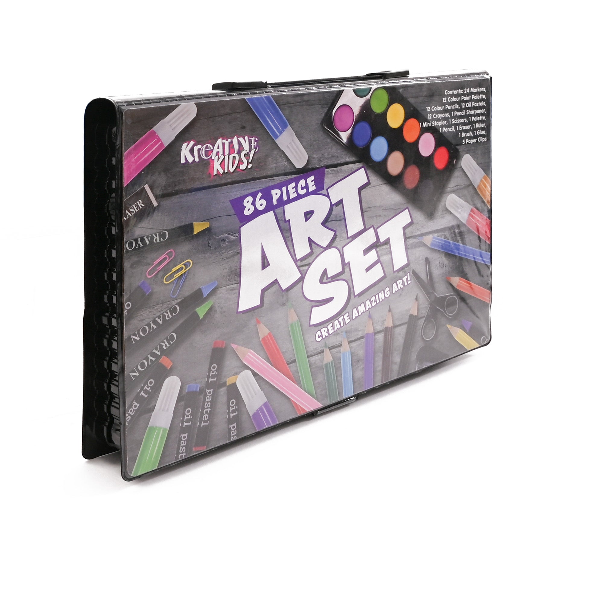 Kreative Kids Craft and Art Set - Kids Colouring Kit with Crayons and Watercolour Paint