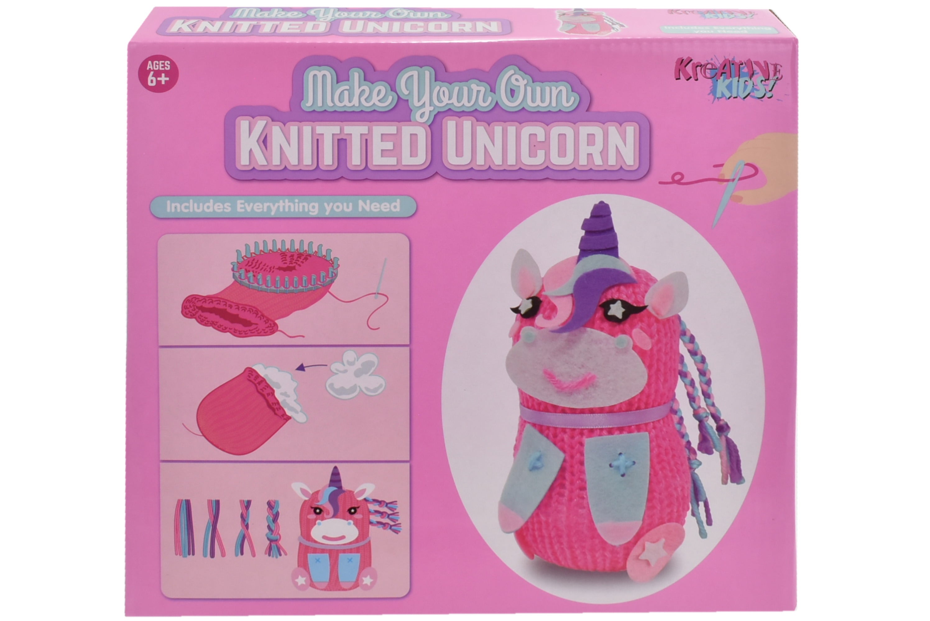 Kreative Kids Make Your Own Knitted Unicorn | Kids Craft Knitting Kit
