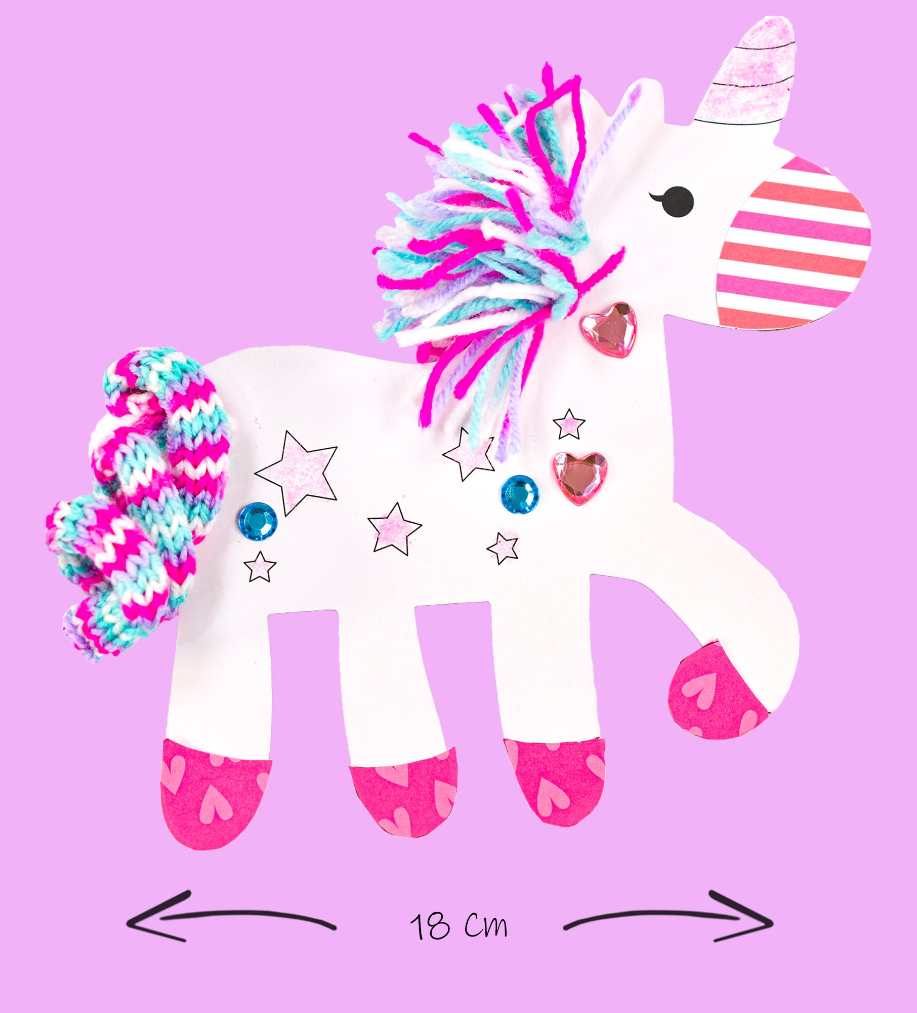 Kreative Kids Make Your Own Card Unicorns | Kid's Craft Kit including Pipe Cleaners Gems Decorative Paper and Glitter Gel