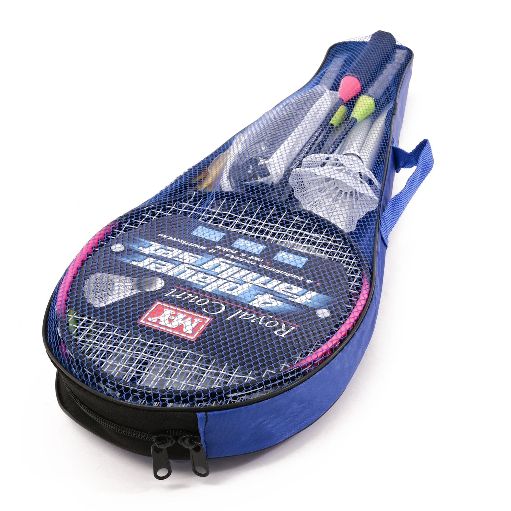 M.Y Family Badminton Set with Net 4 Player Badminton Rackets | Outdoor Games