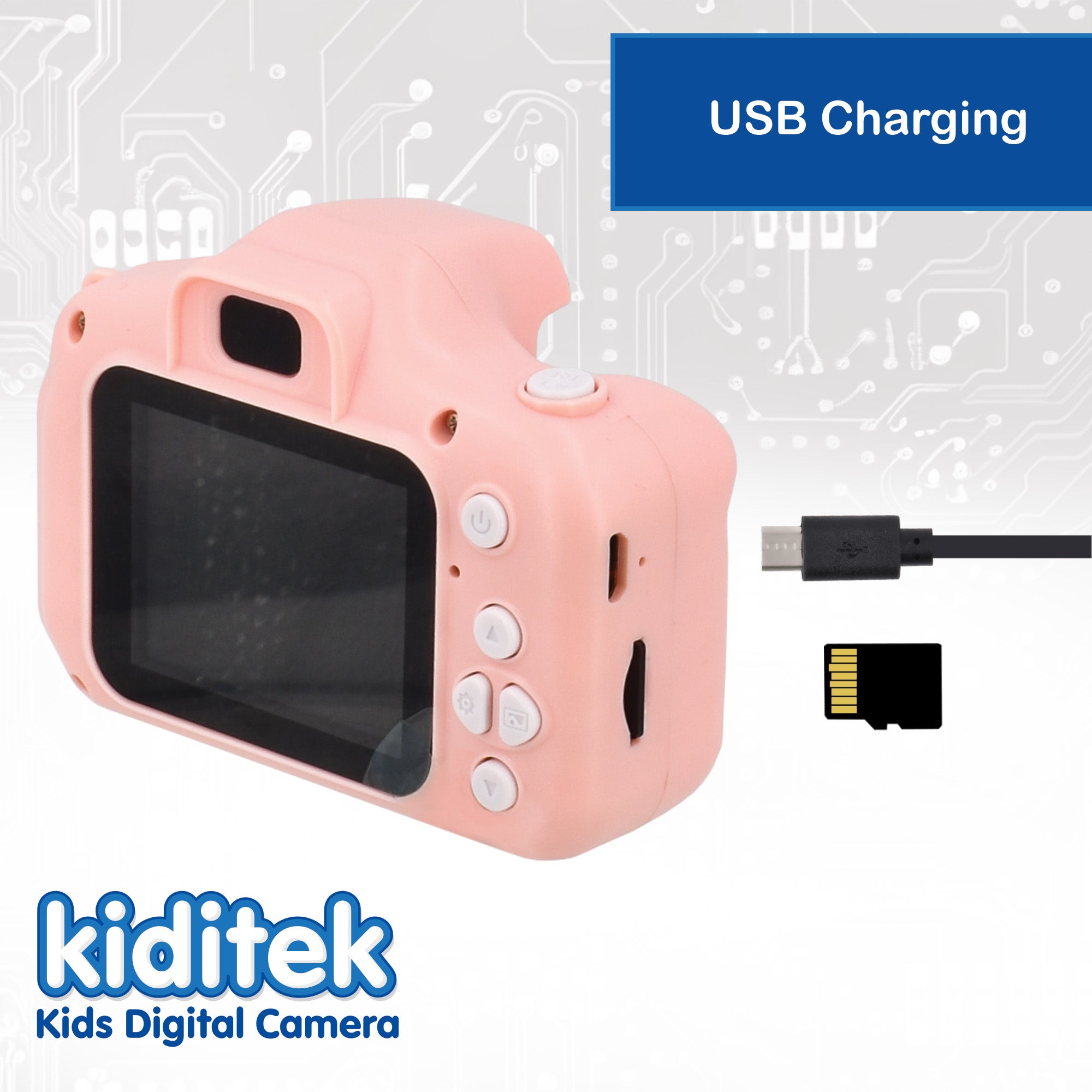 Kiditek by KandyToys Kids Digital Camera Full HD Colour Display 20MP Camera 2" Screen | Selfies, Video, Games, Photo Editing | 32GB SD Card |