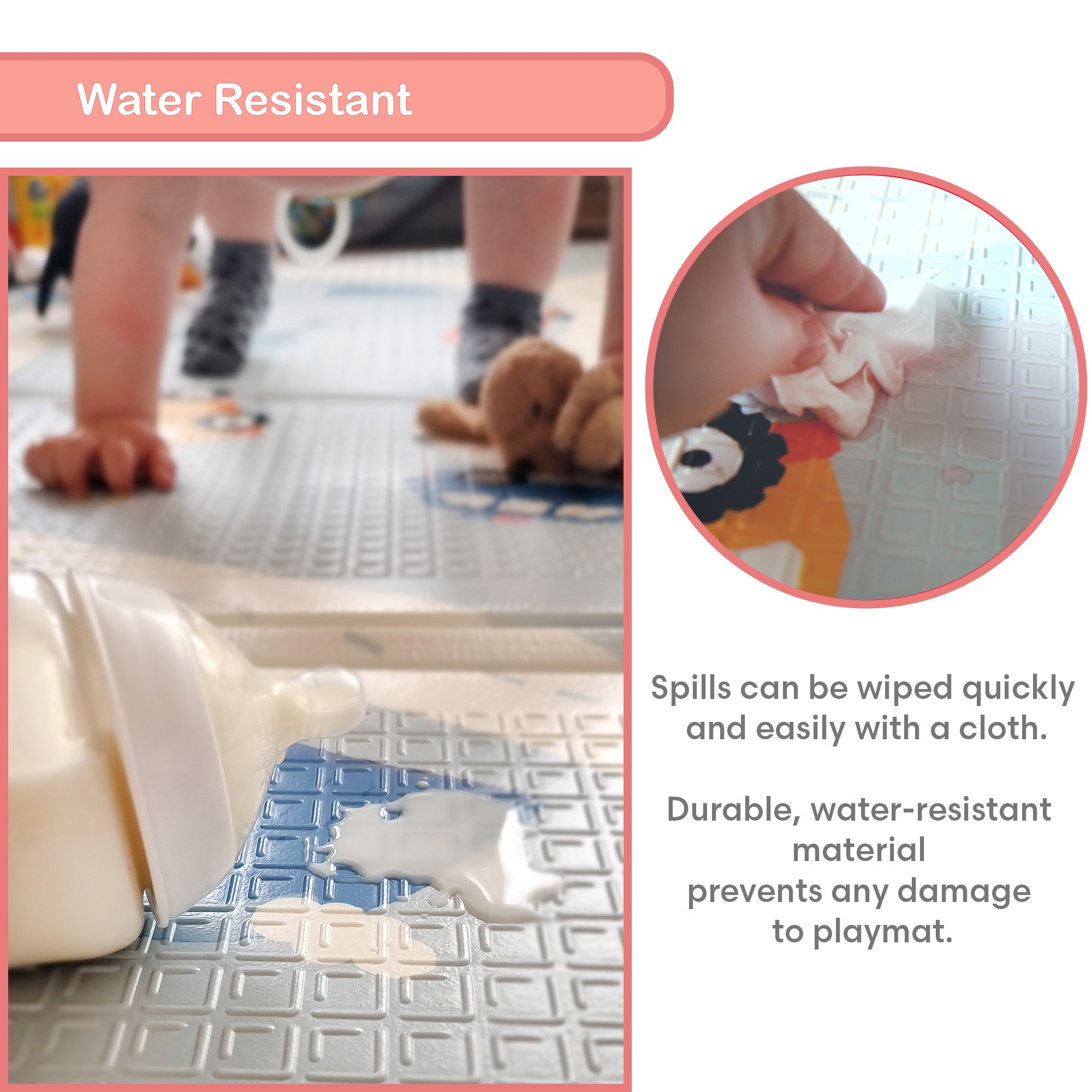 KandyToys 1.98x 1.48m Folding Wildlife Mat | Thick Padded XPE Baby Crawl Mat | Waterproof | Safe