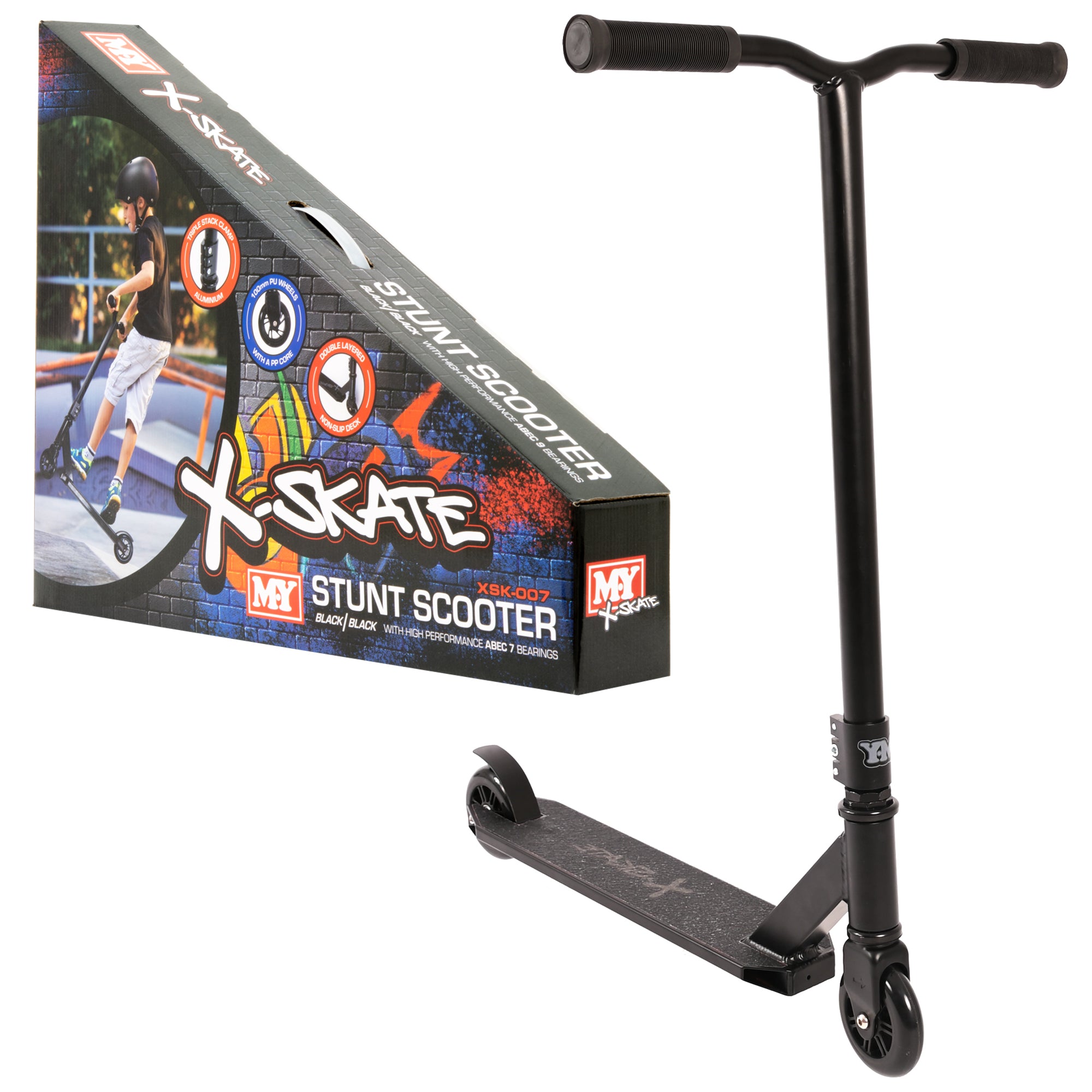 M.Y X-Skate Black Stunt Scooter XSK-007