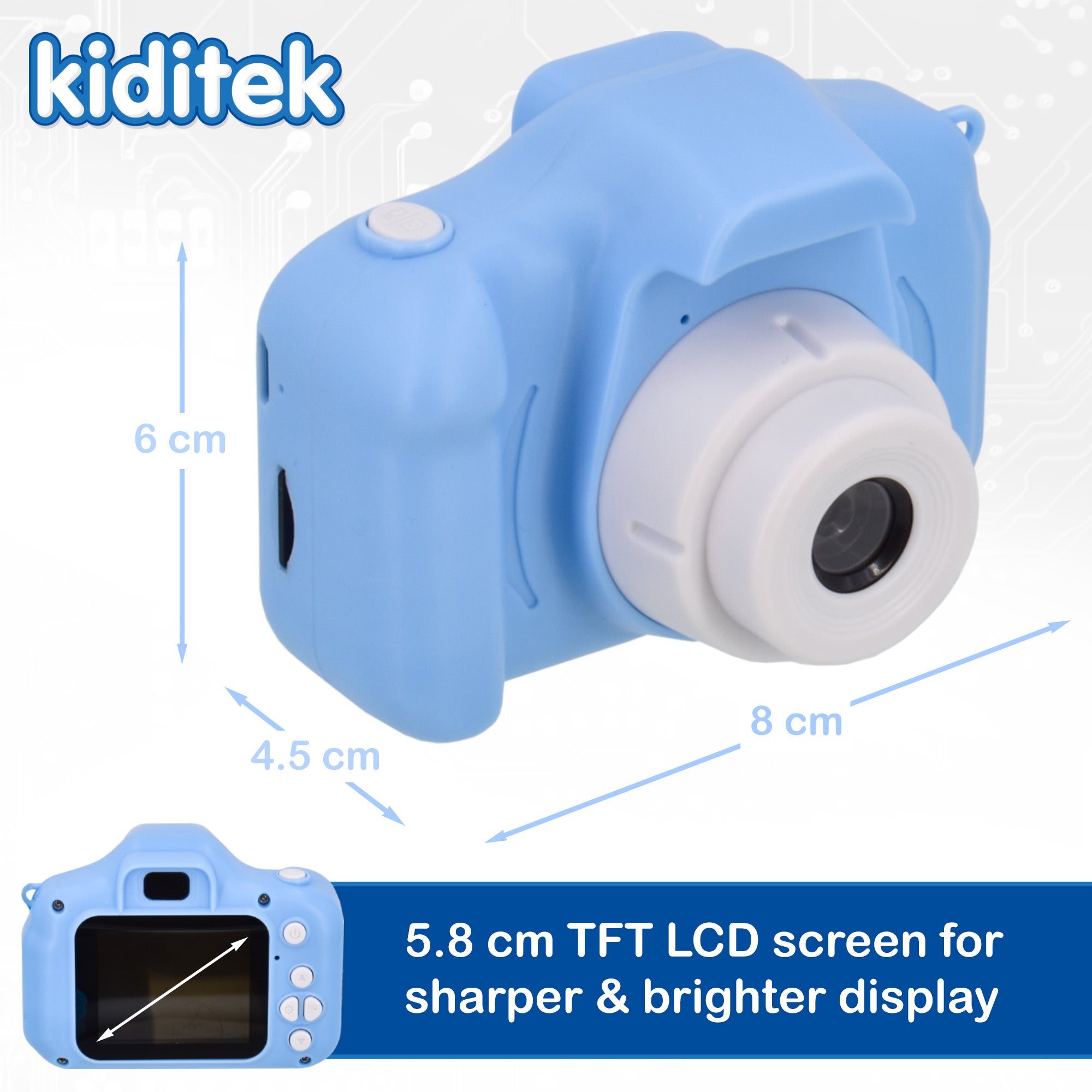 Kiditek by KandyToys Kids Digital Camera Full HD Colour Display 20MP Camera 2" Screen | Selfies, Video, Games, Photo Editing | 32GB SD Card |