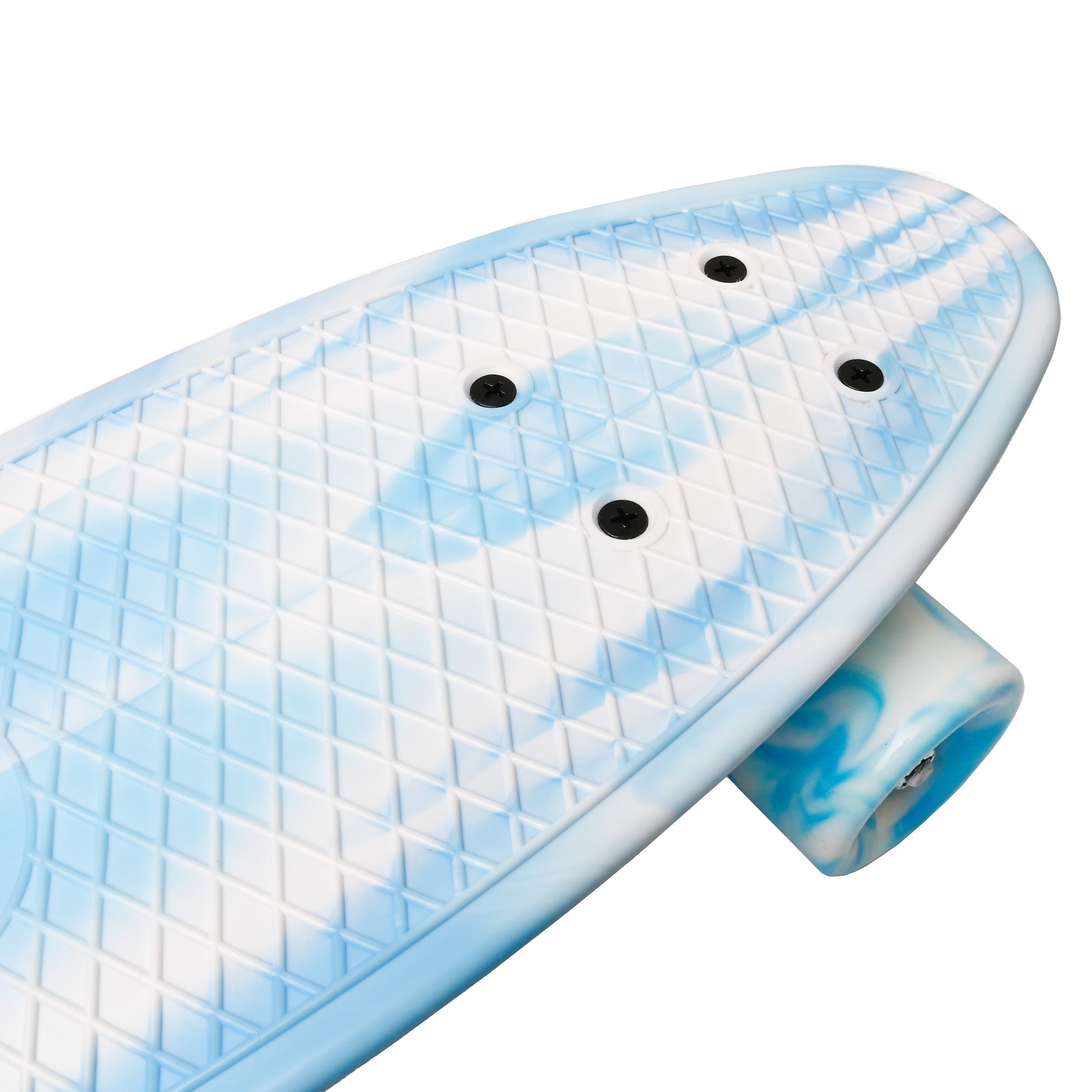 M.Y X-Skate Complete 22" Plastic Retro Beginner Skateboard with Marble Print for Kids Teenagers & Adults Waffle-Style Deck ABEC 7 Bearings for tricks and cruising