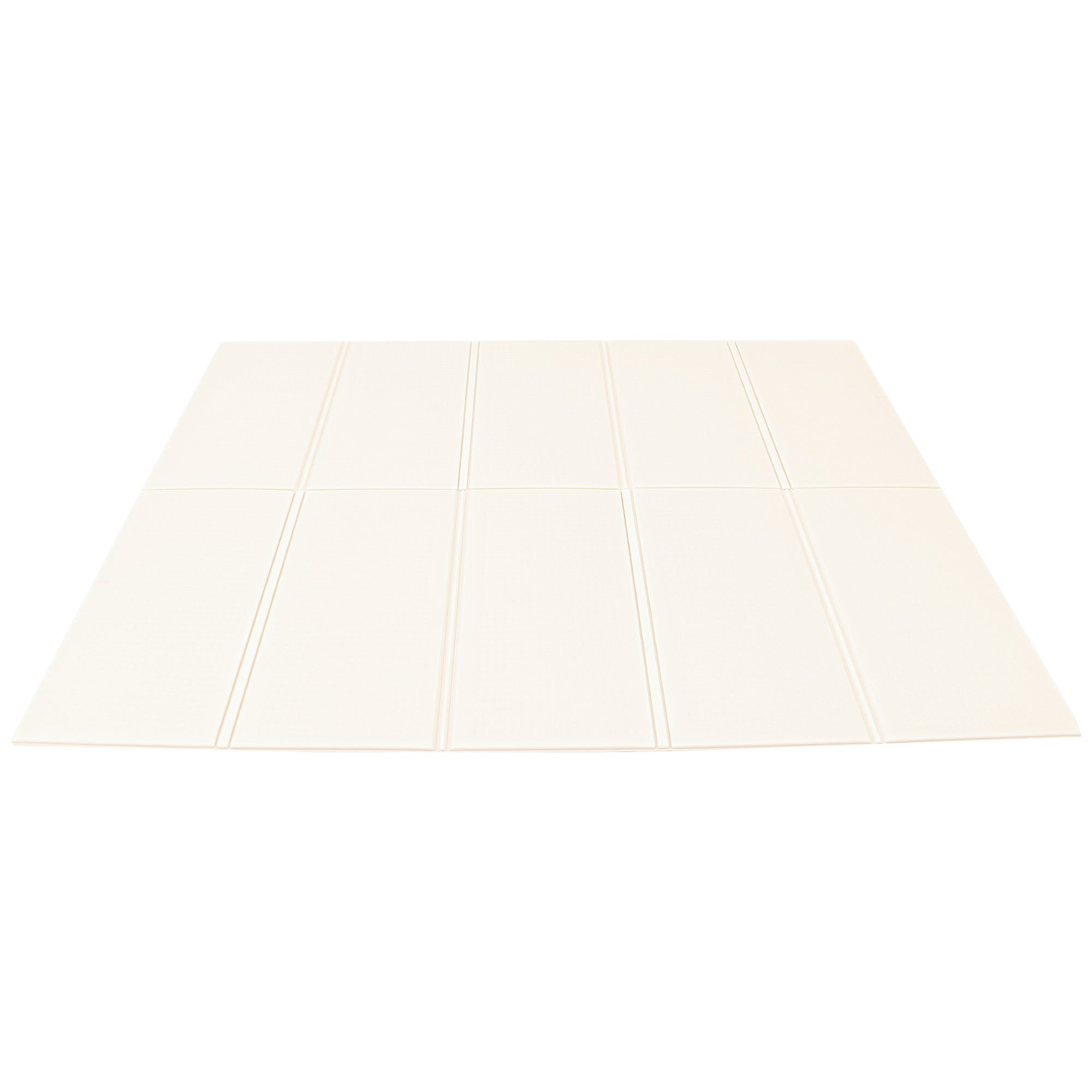 KandyToys 1.98m x 1.48m Pastel White Foldable Baby Play Mat | Thick Padded XPE Baby Crawl Mat | Waterproof | Safe